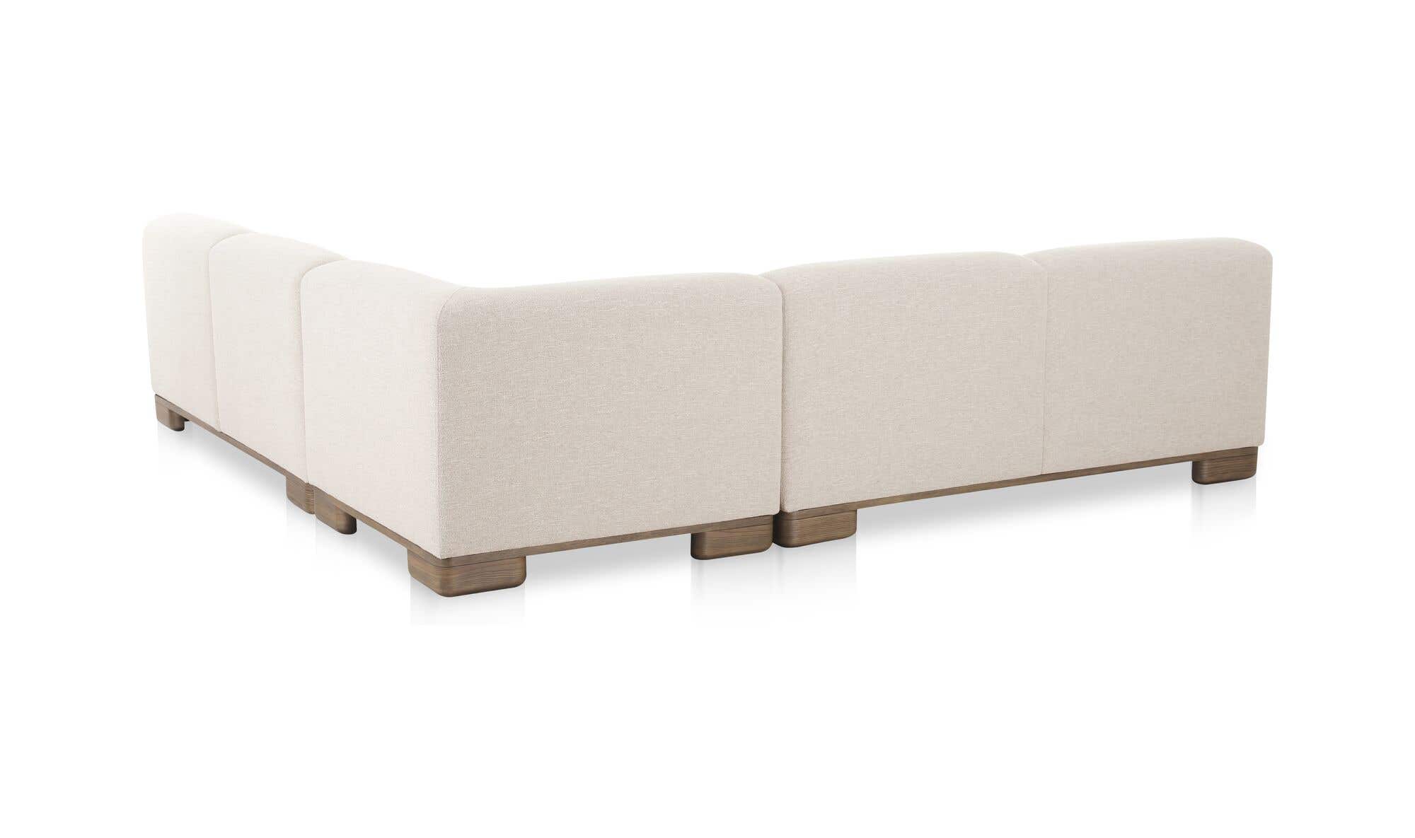 110" Oatmeal Upholstered Modular Sectional