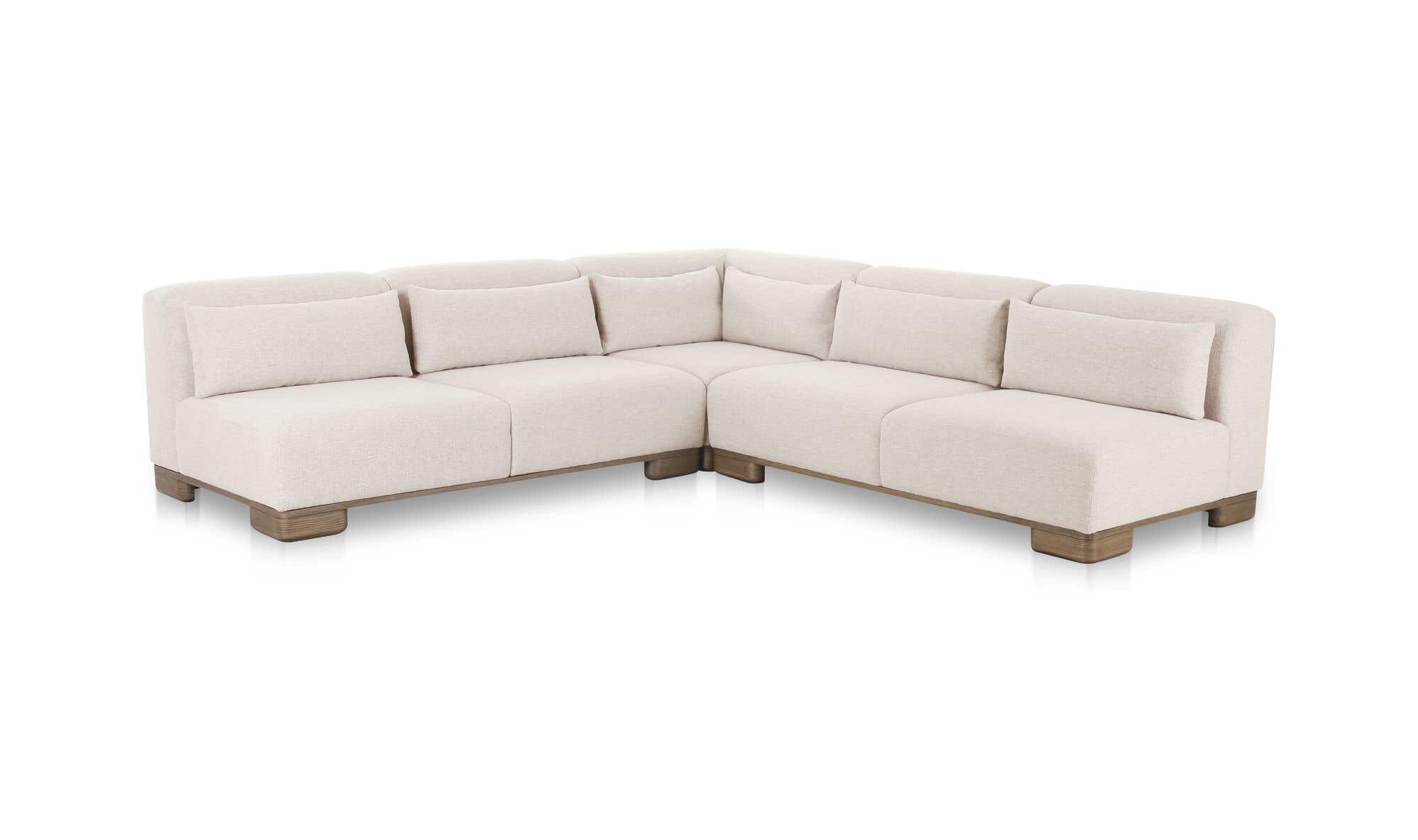 110" Oatmeal Upholstered Modular Sectional