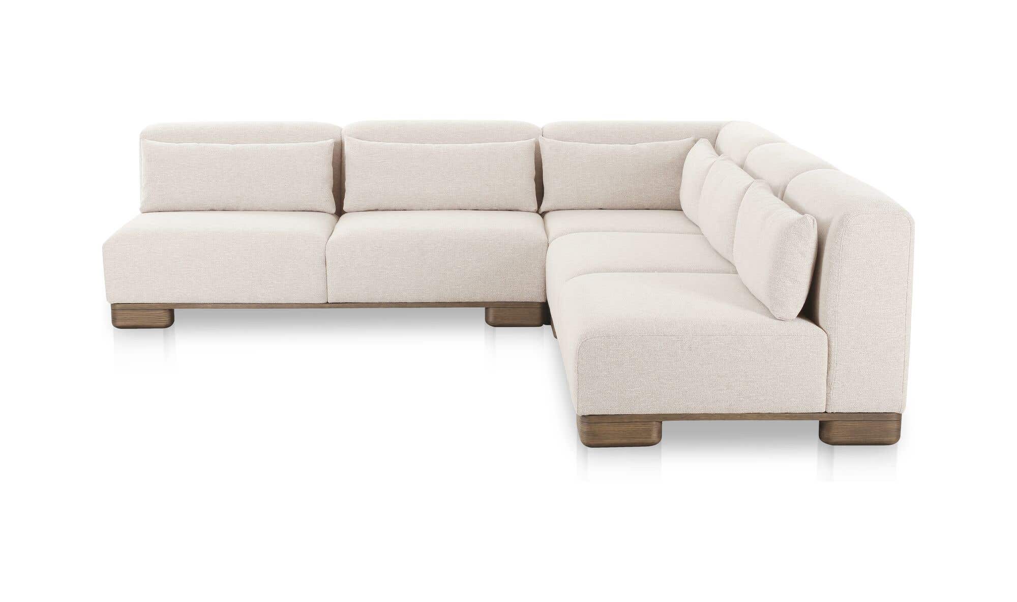 110" Oatmeal Upholstered Modular Sectional