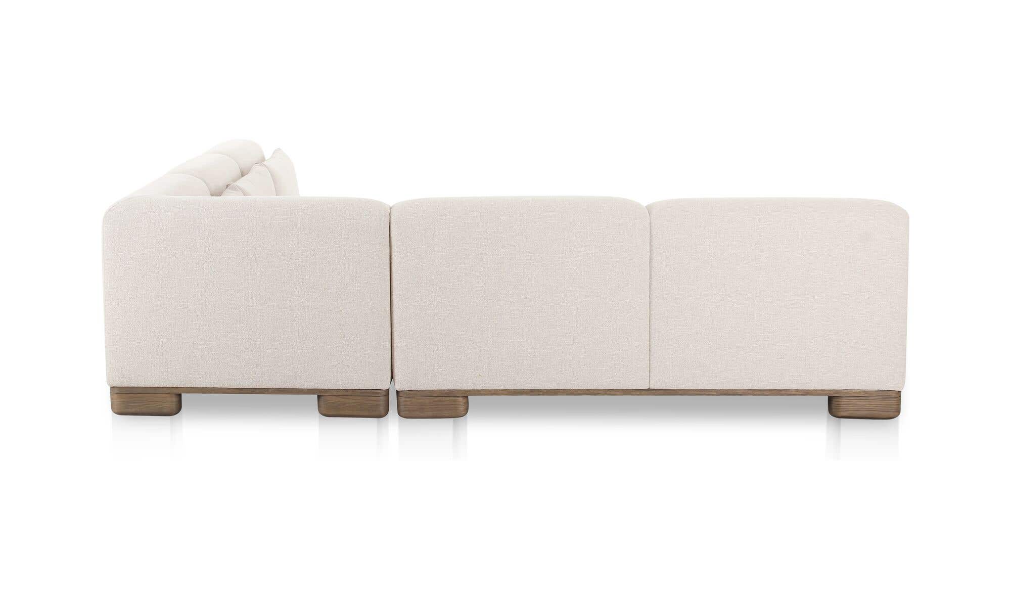 110" Oatmeal Upholstered Modular Sectional