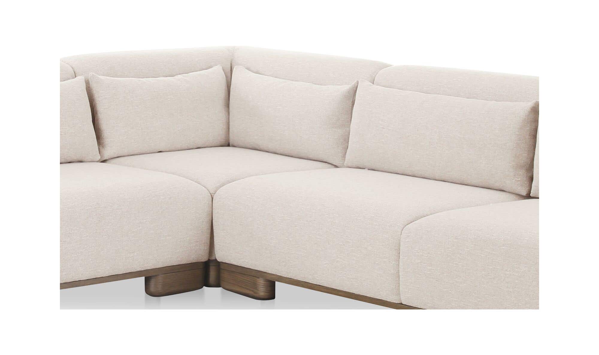 110" Oatmeal Upholstered Modular Sectional