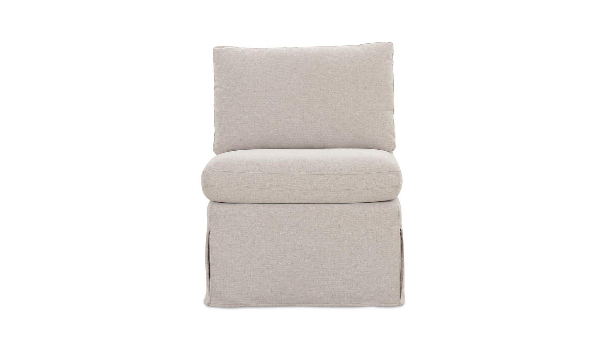 25.5" Beige Upholstered Slipper Chair