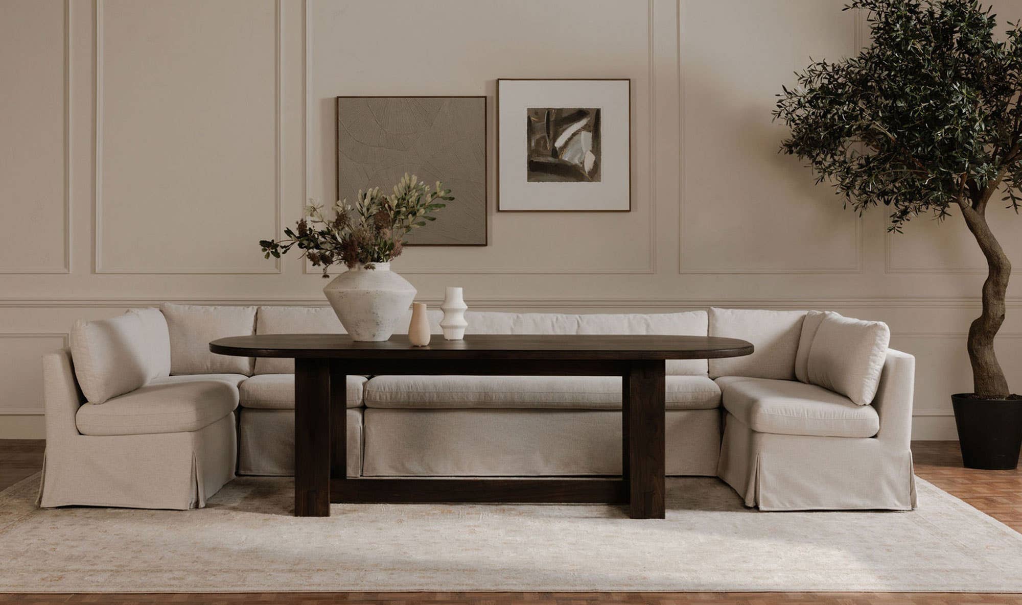 25.5" Beige Upholstered Slipper Chair