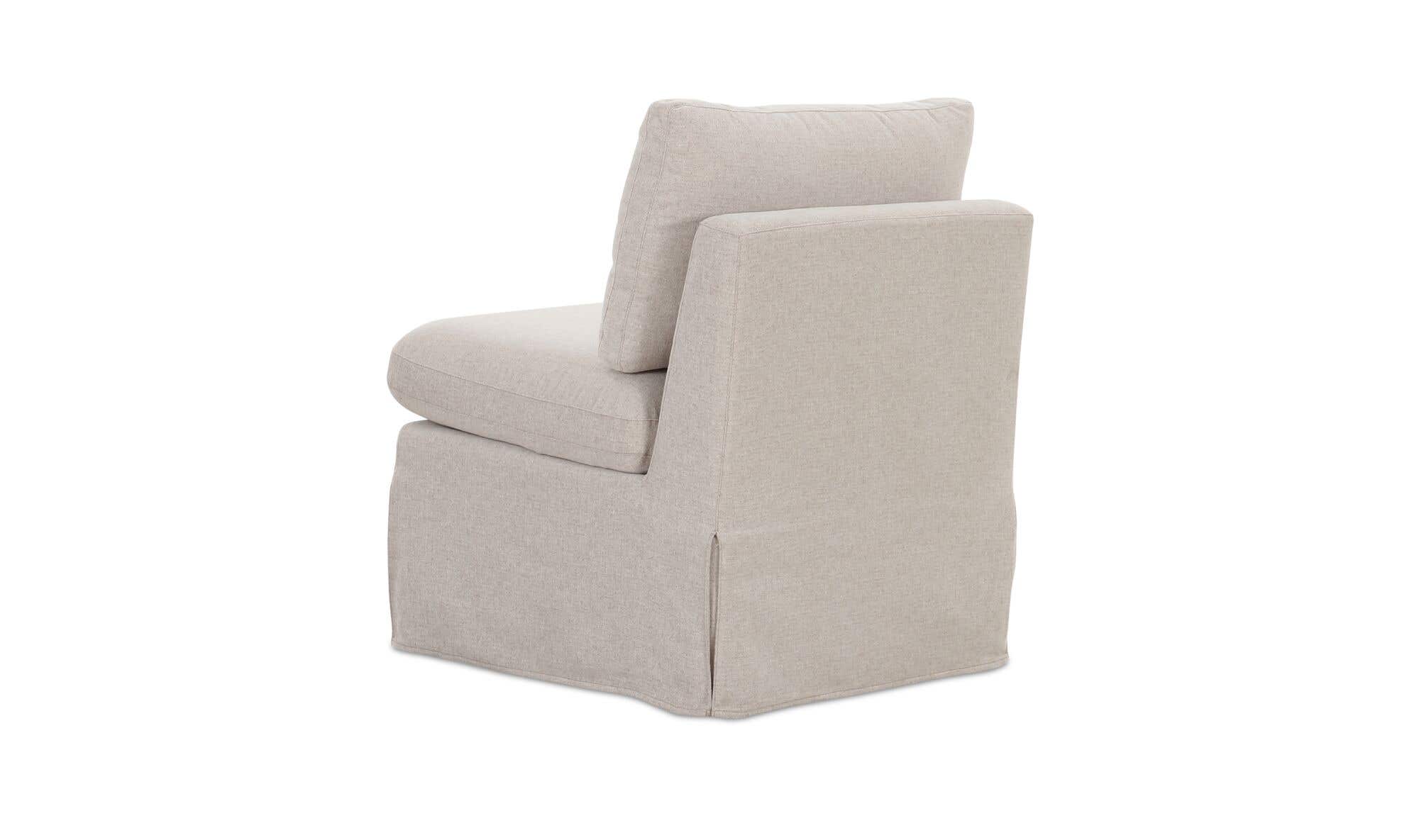 25.5" Beige Upholstered Slipper Chair