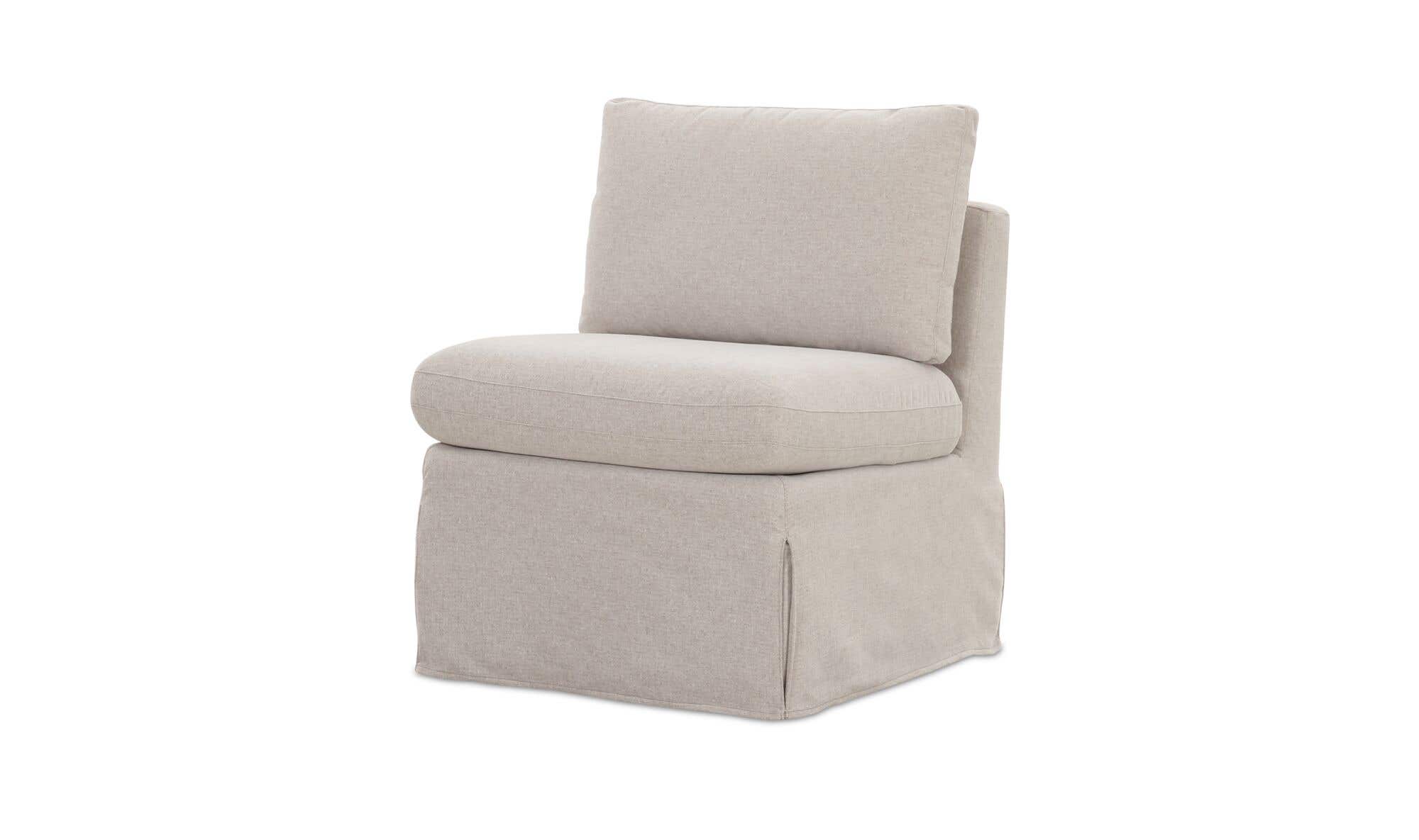 25.5" Beige Upholstered Slipper Chair