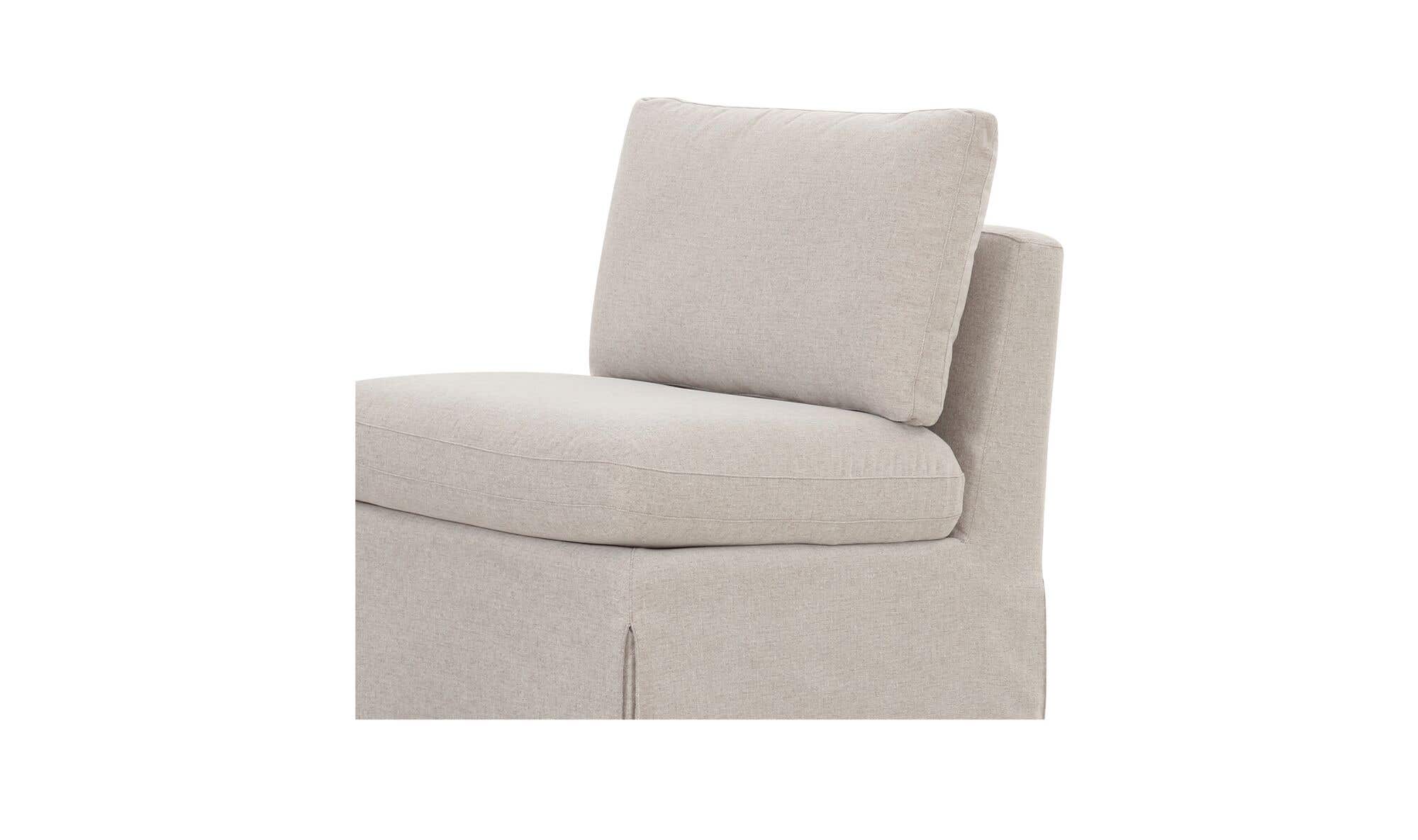 25.5" Beige Upholstered Slipper Chair