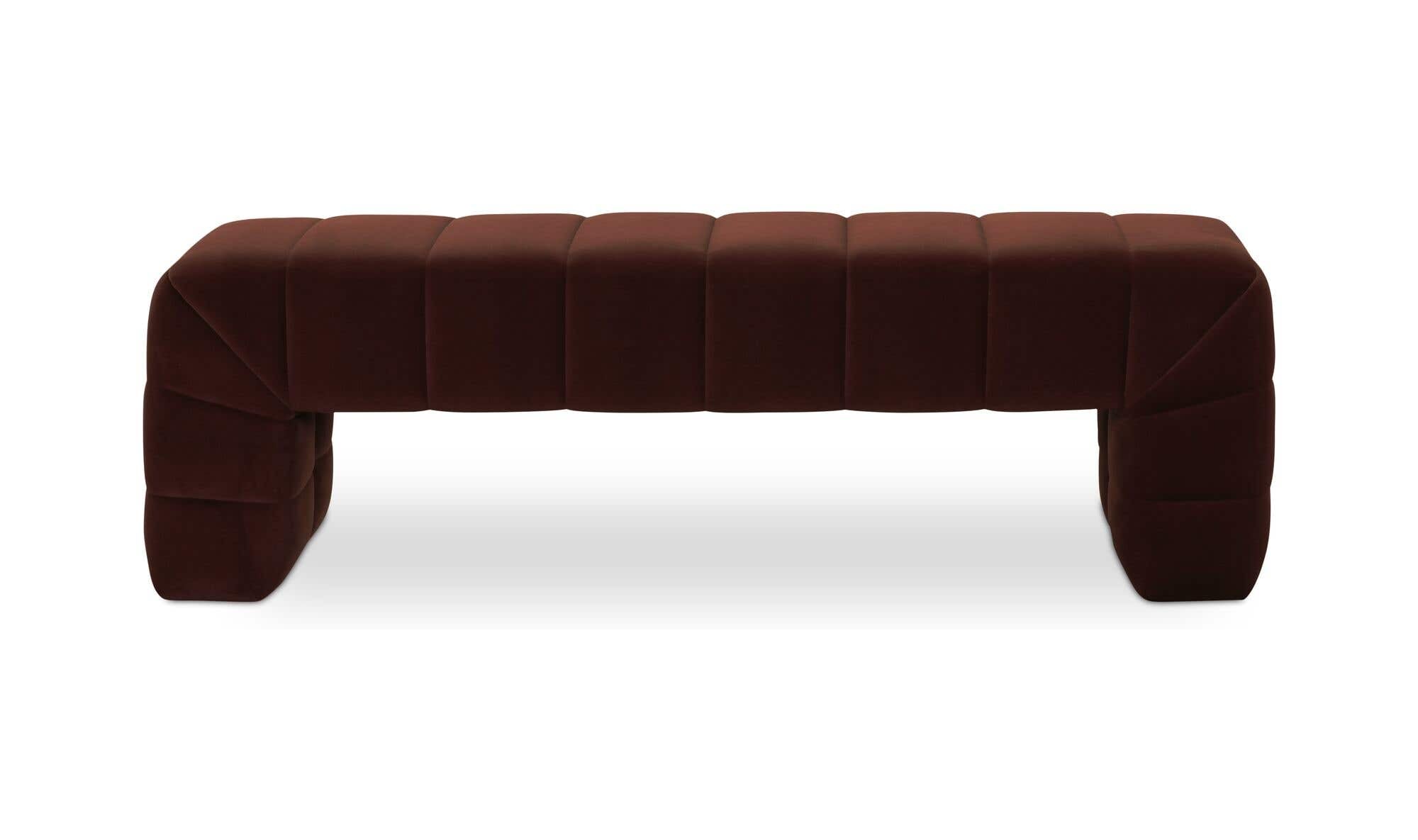 60" Warm Brown Upholstered Bench