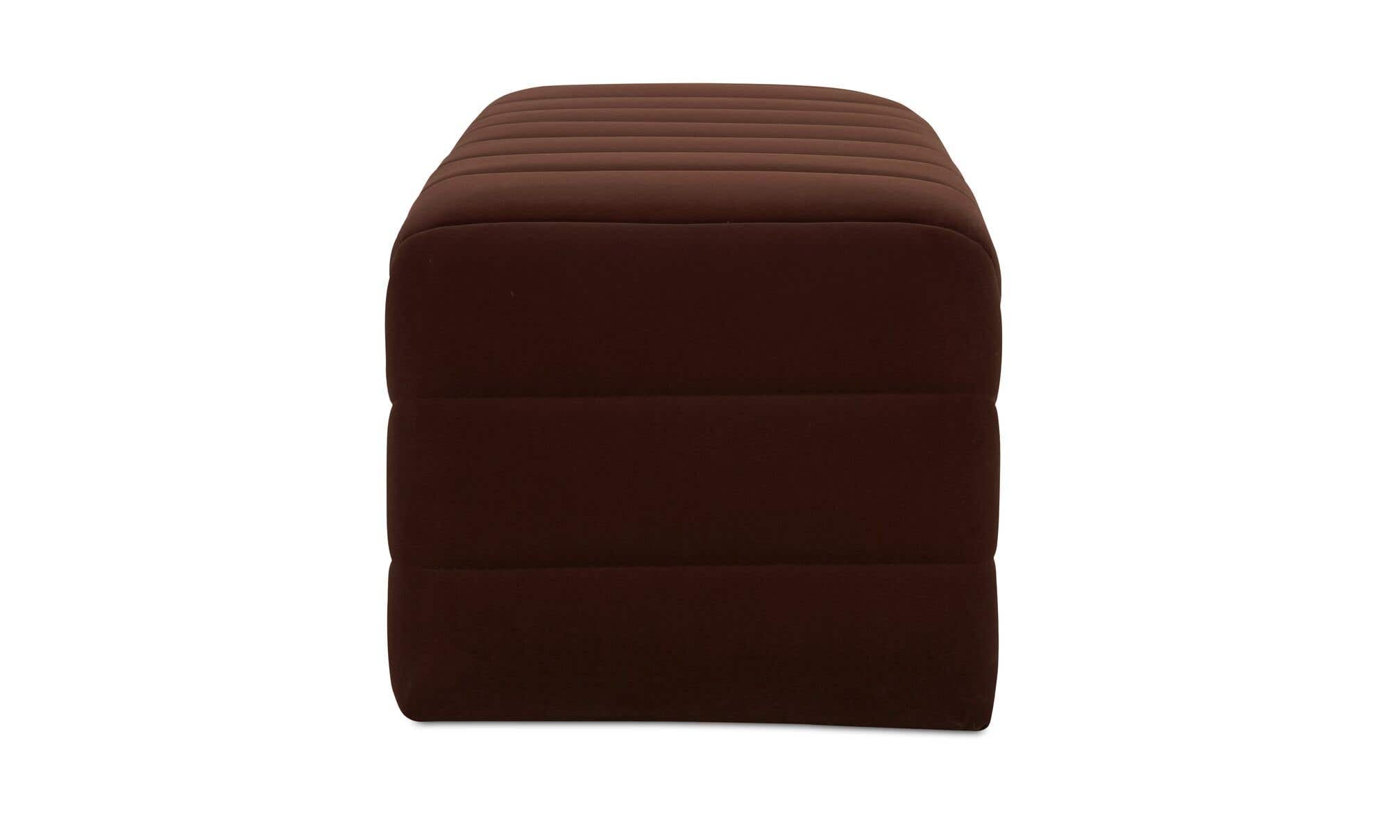 60" Warm Brown Upholstered Bench