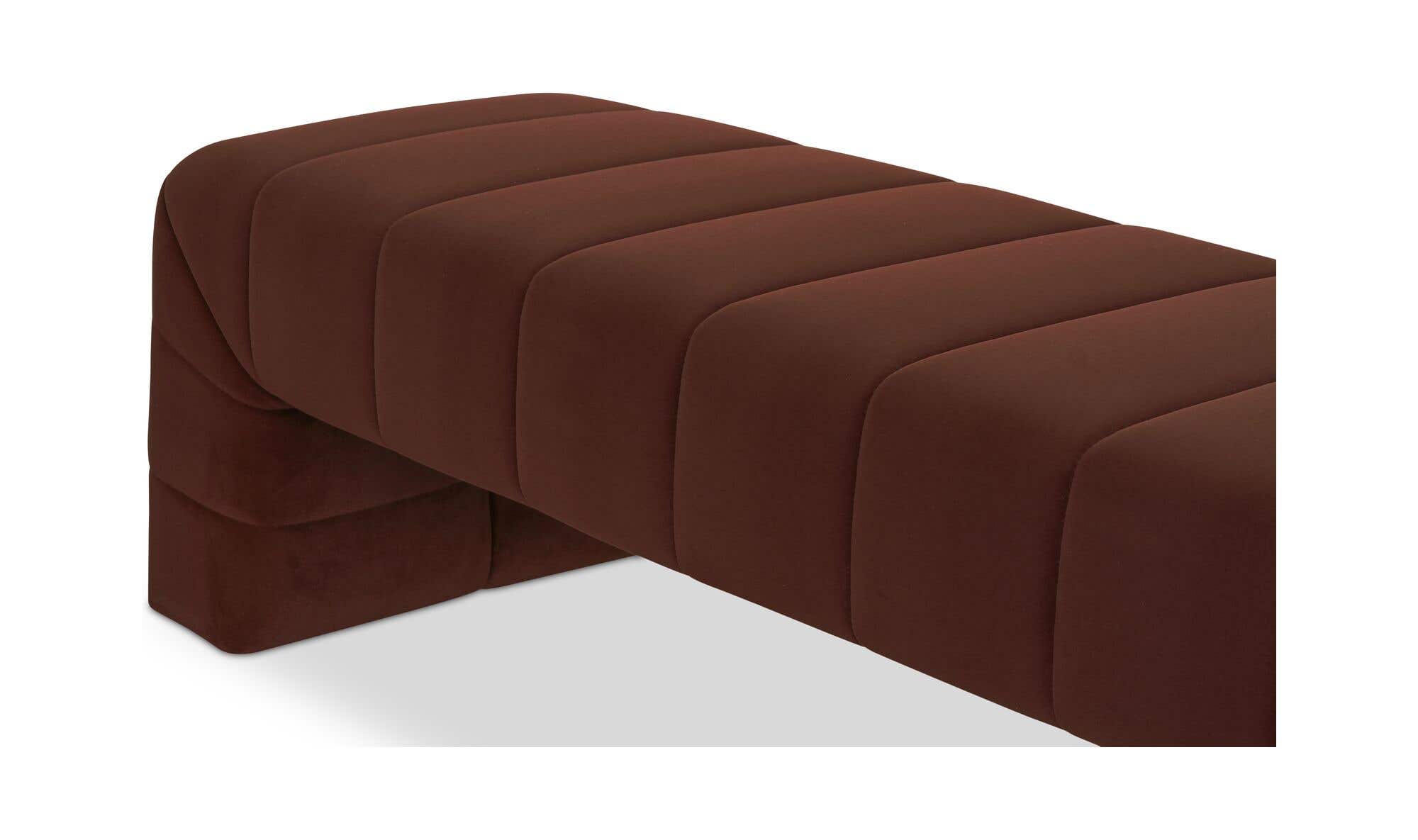 60" Warm Brown Upholstered Bench