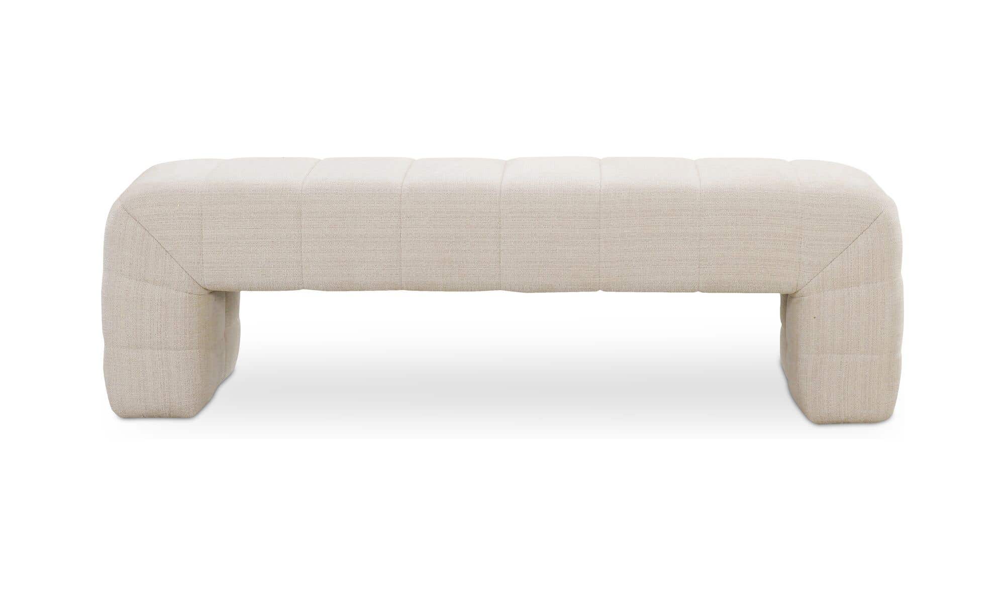 60" Oatmeal Upholstered Bench