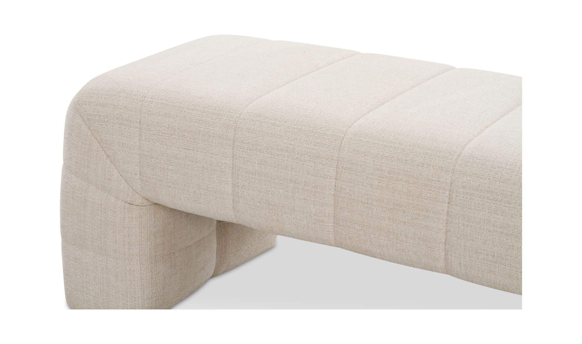 60" Oatmeal Upholstered Bench