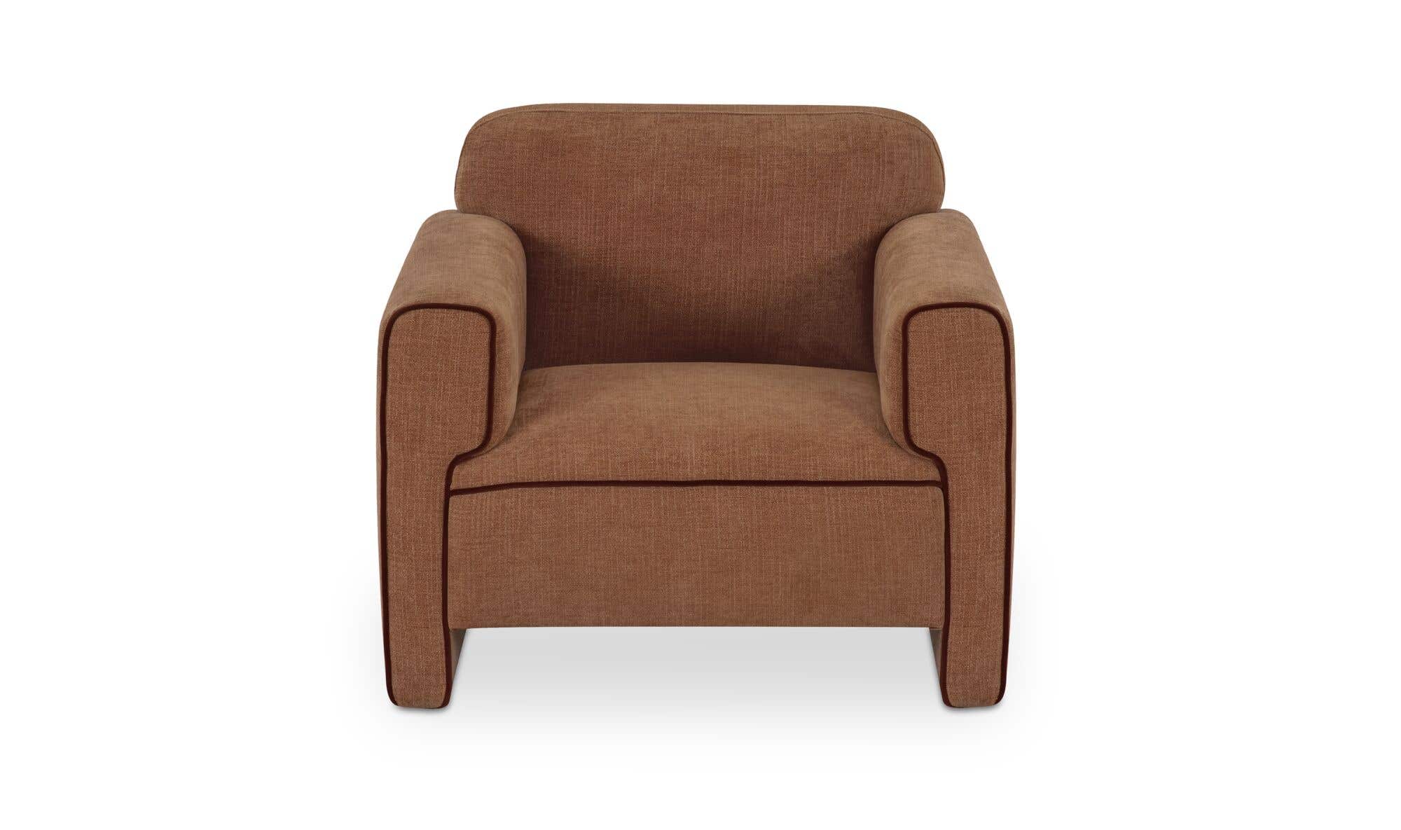 35.4" Light Brown Upholstered Accent Chair