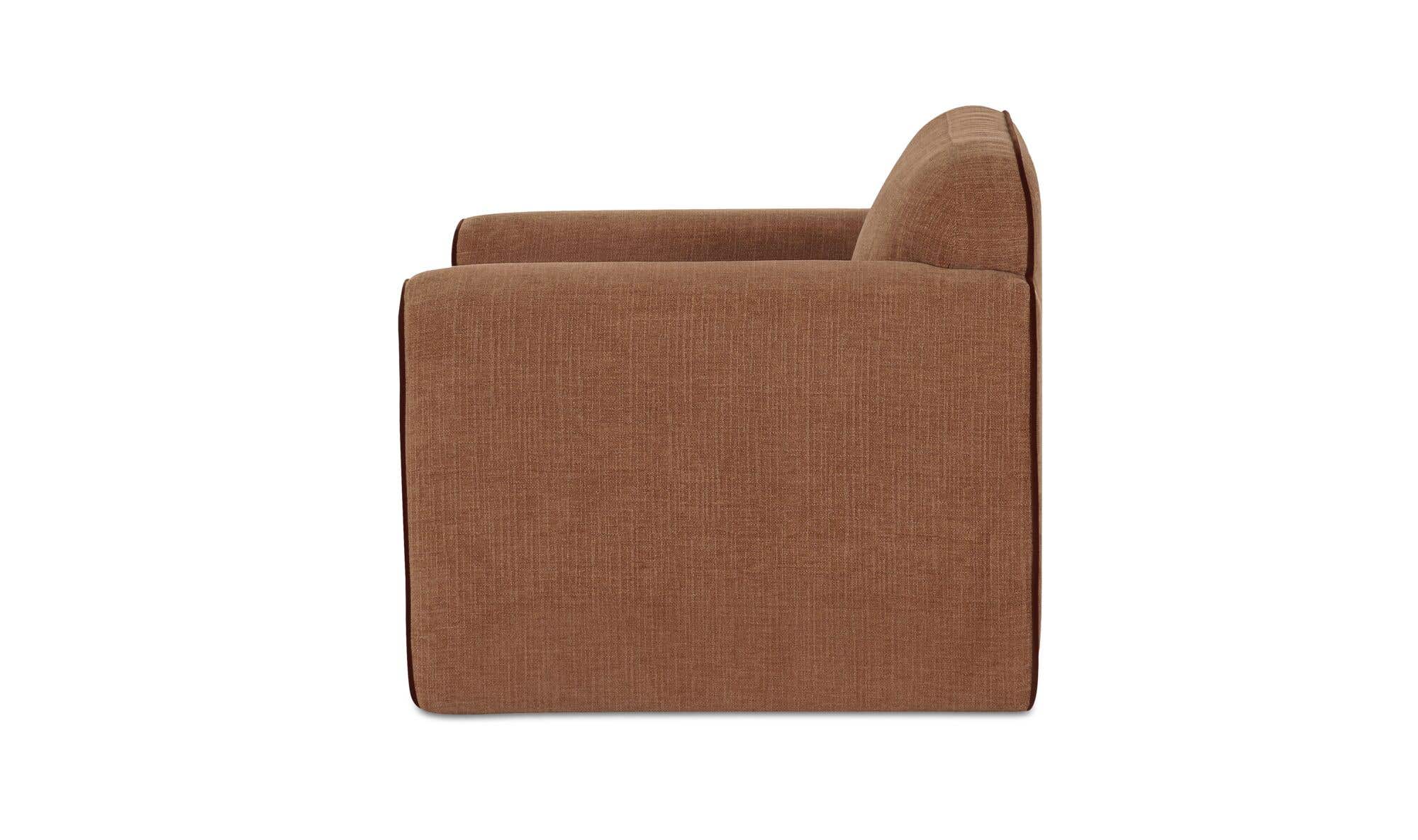 35.4" Light Brown Upholstered Accent Chair