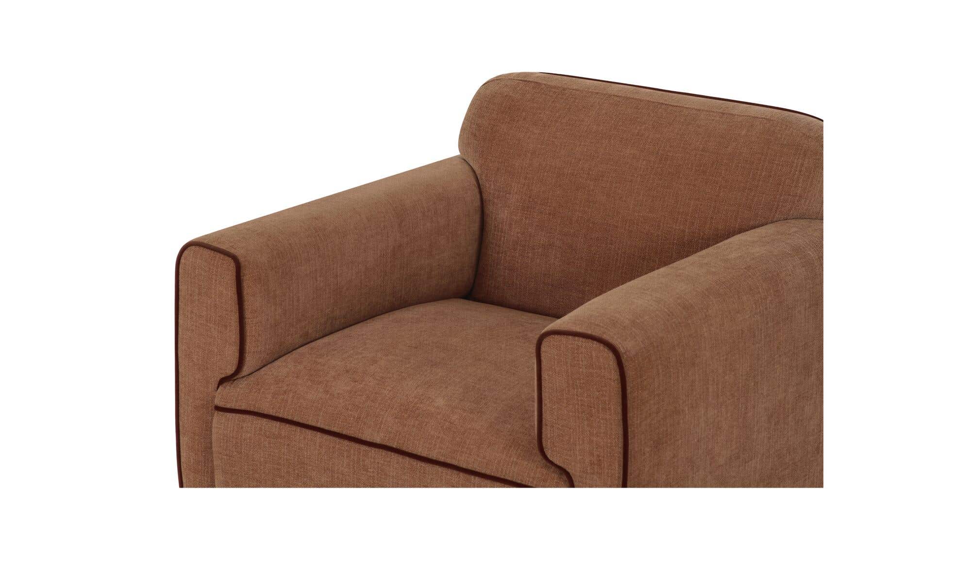 35.4" Light Brown Upholstered Accent Chair