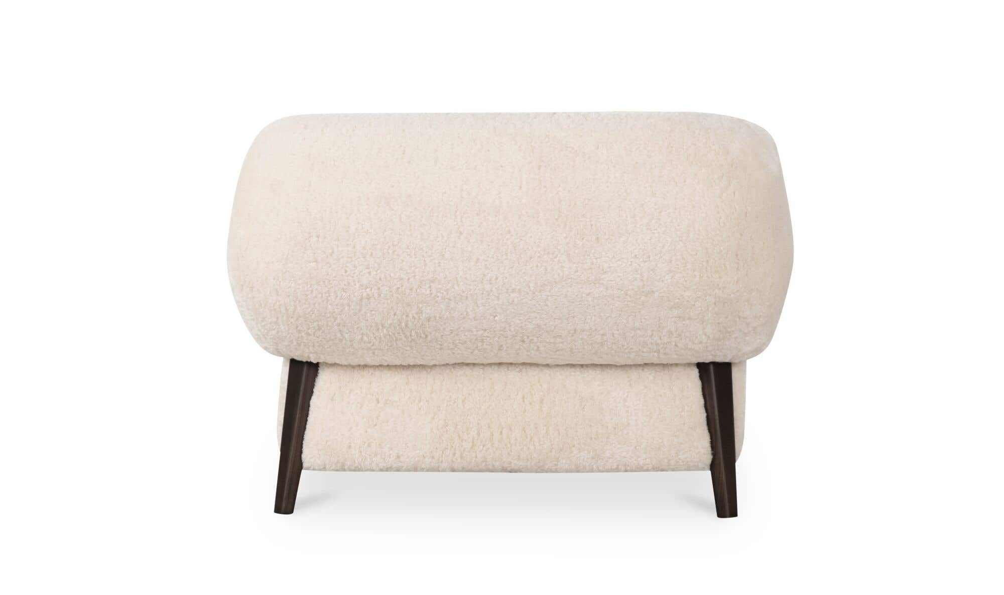 40.55" Cream Faux Fur Upholstered Lounge Chair