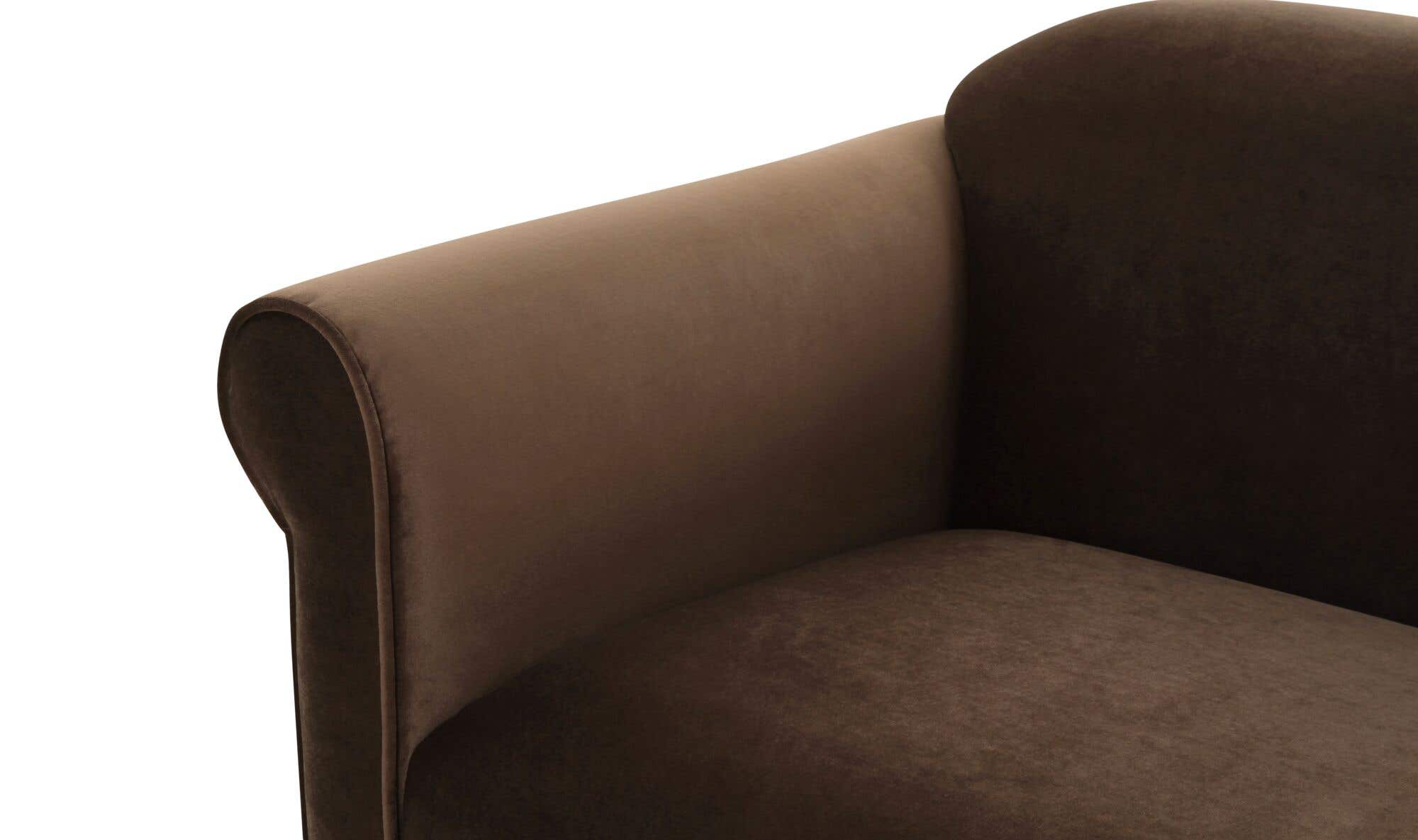 38" Dark Brown Faux Mohair Upholstered Accent Chair