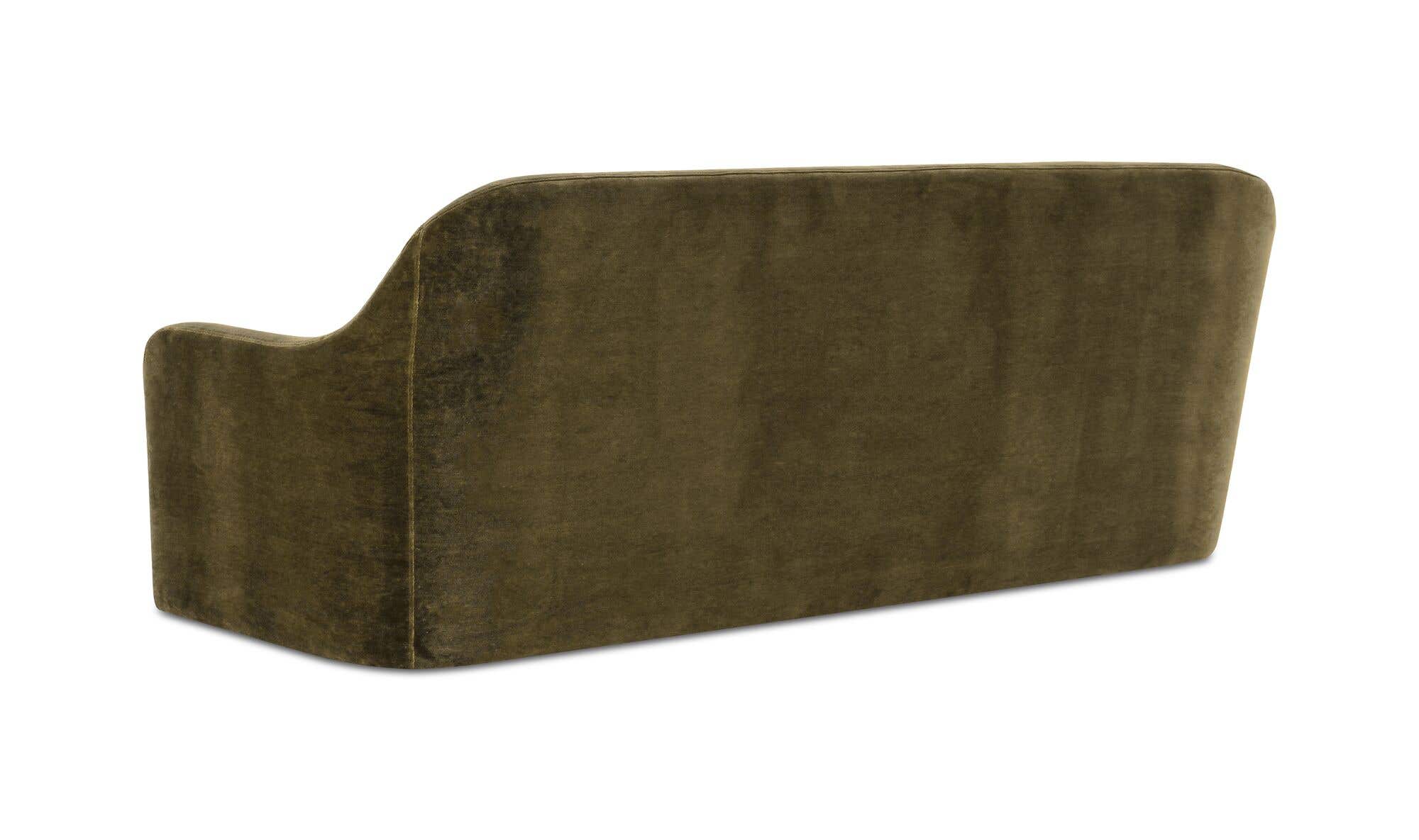 90" Dark Green Faux Mohair Upholstered Sofa