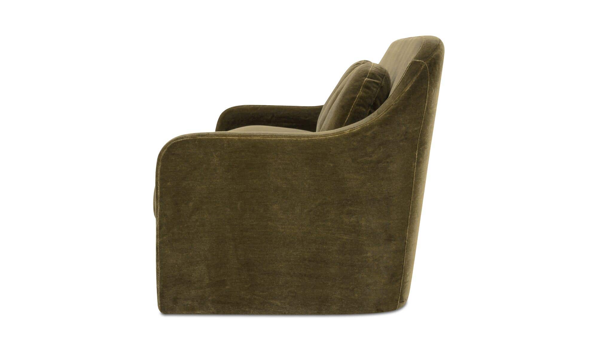 90" Dark Green Faux Mohair Upholstered Sofa