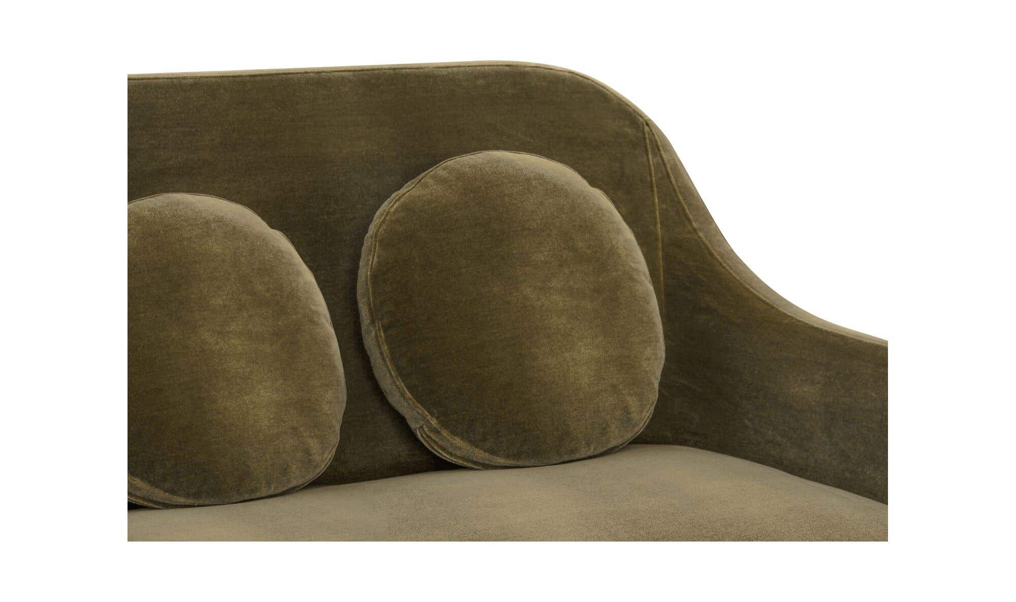 90" Dark Green Faux Mohair Upholstered Sofa