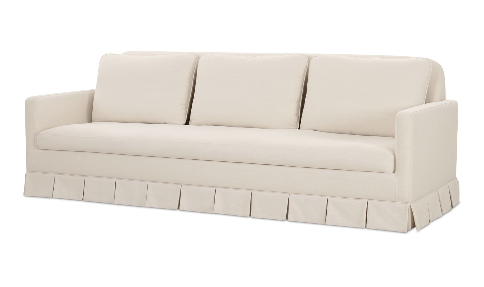 98" Cream Upholstered Sofa