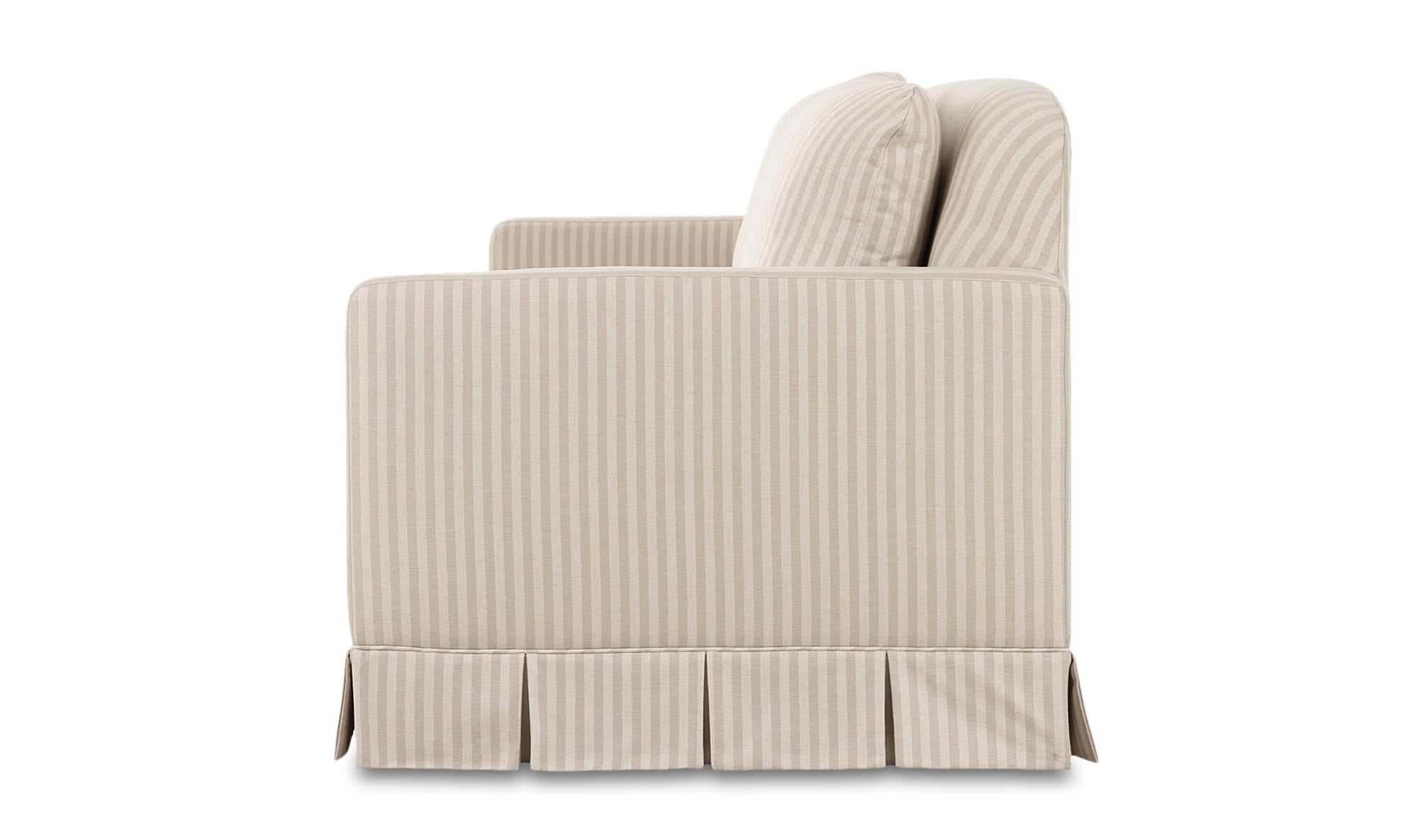 99" Beige Stripe Upholstered Sofa
