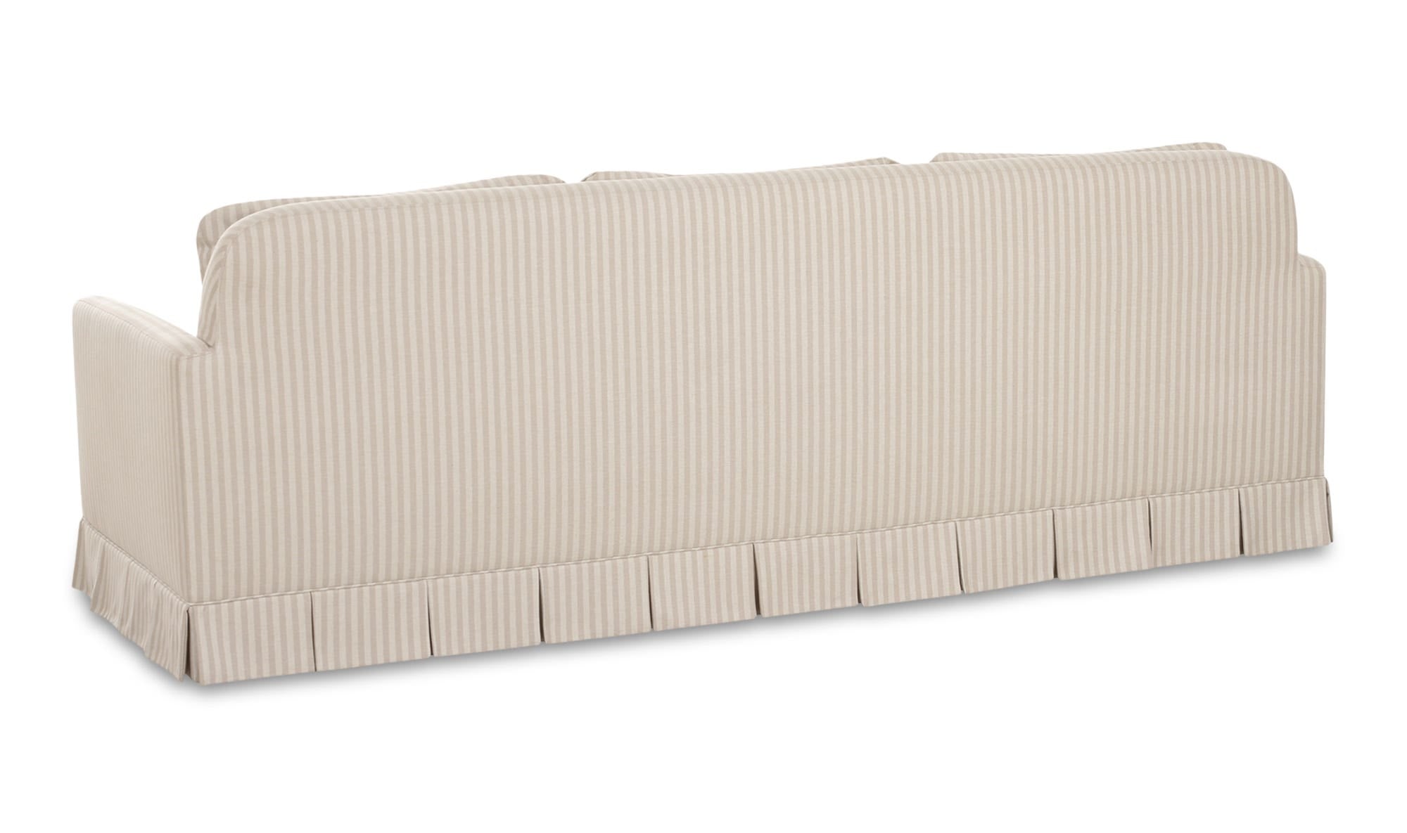 99" Beige Stripe Upholstered Sofa