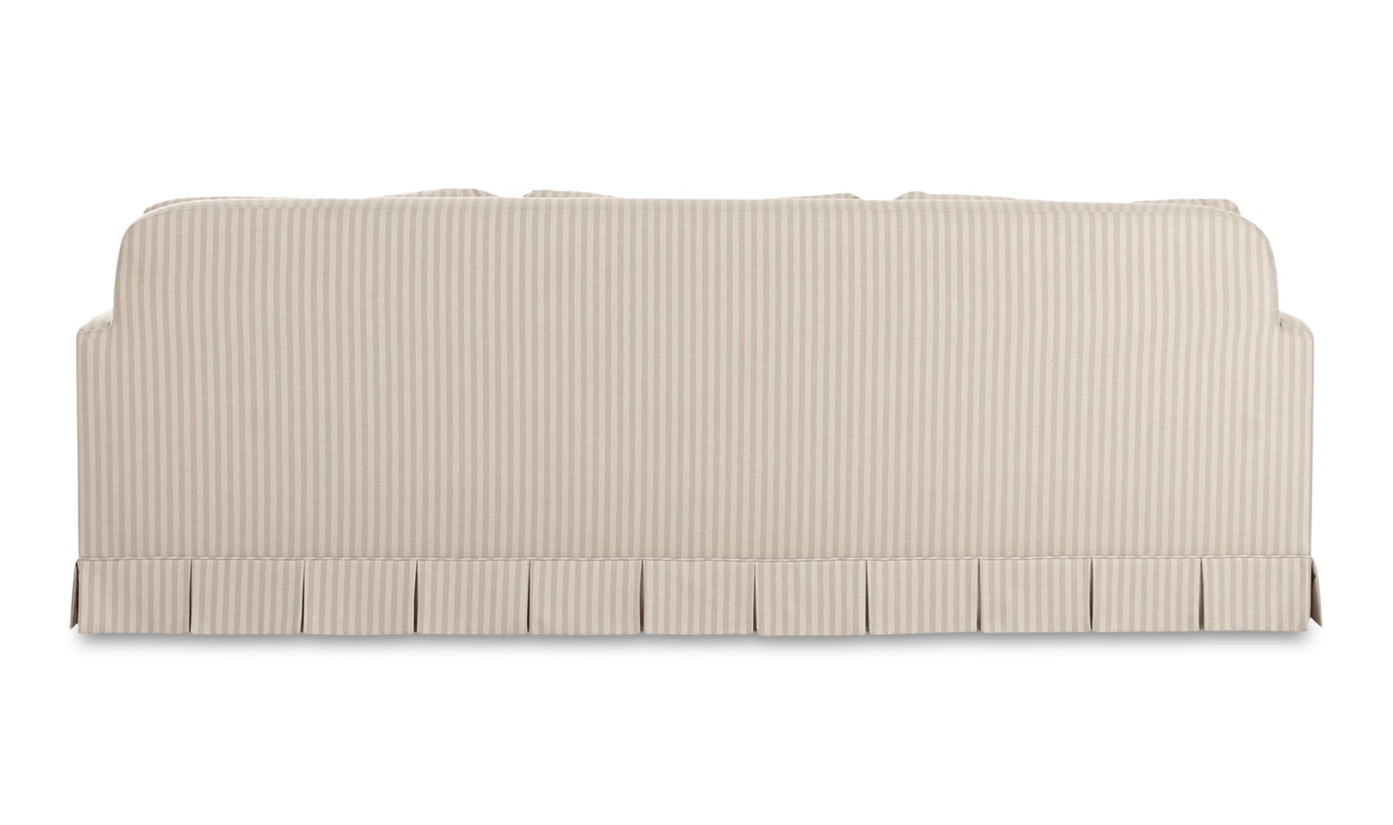99" Beige Stripe Upholstered Sofa