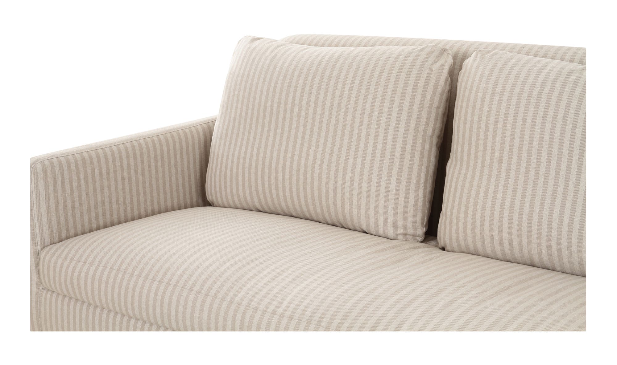 99" Beige Stripe Upholstered Sofa