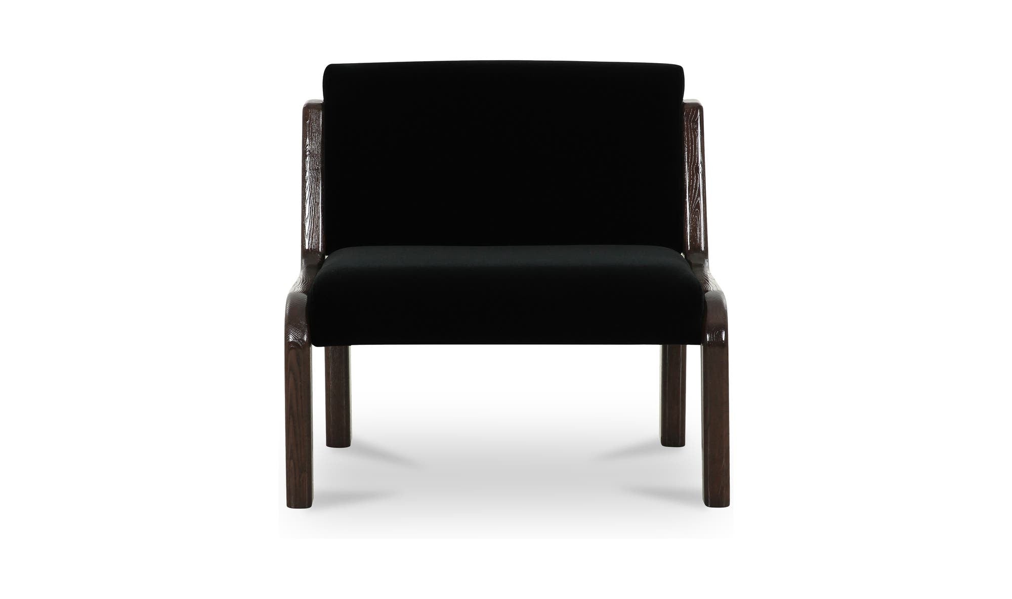 32.3" Black Faux Mohair Upholstered Accent Chair