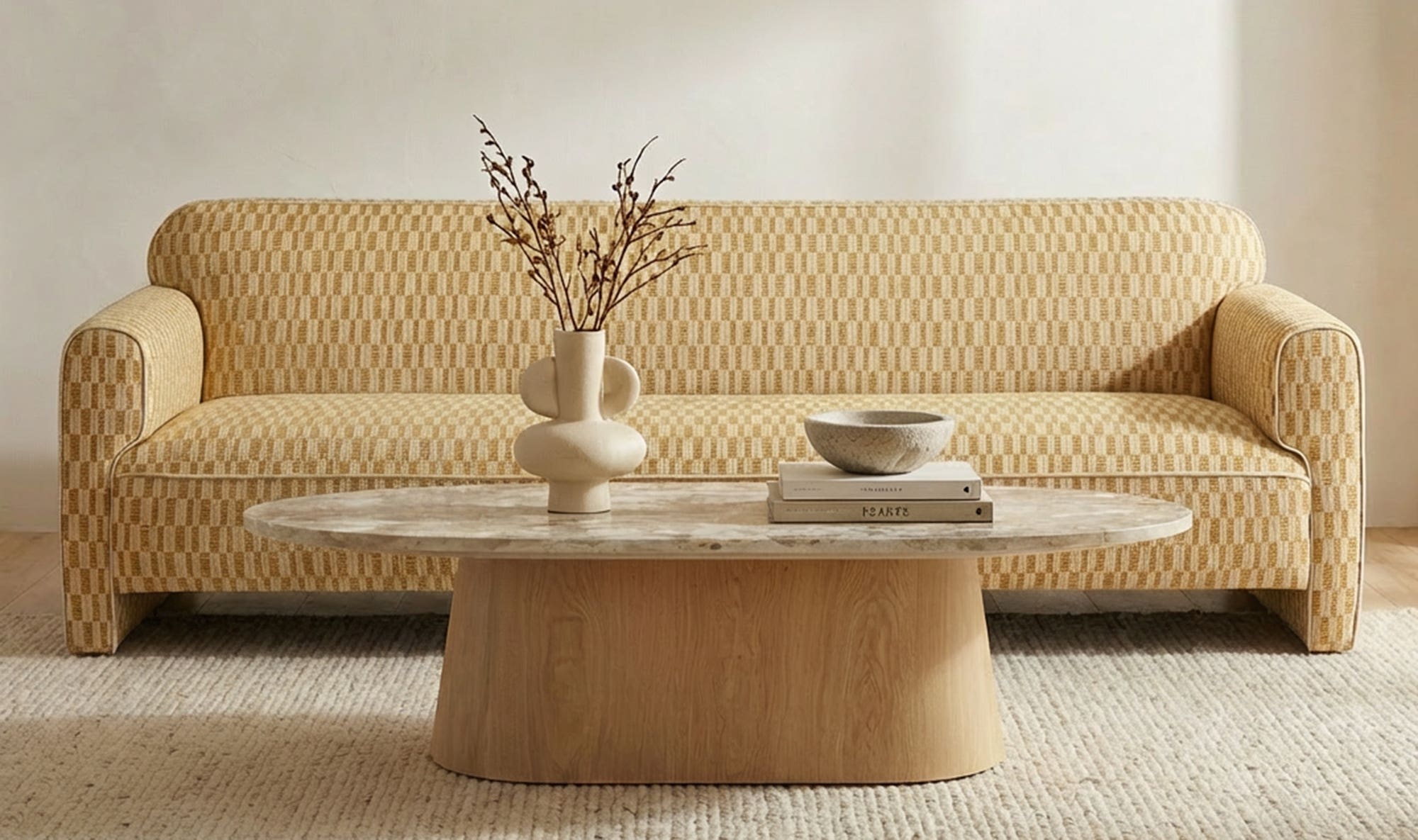 90" Chartreuse Upholstered Sofa
