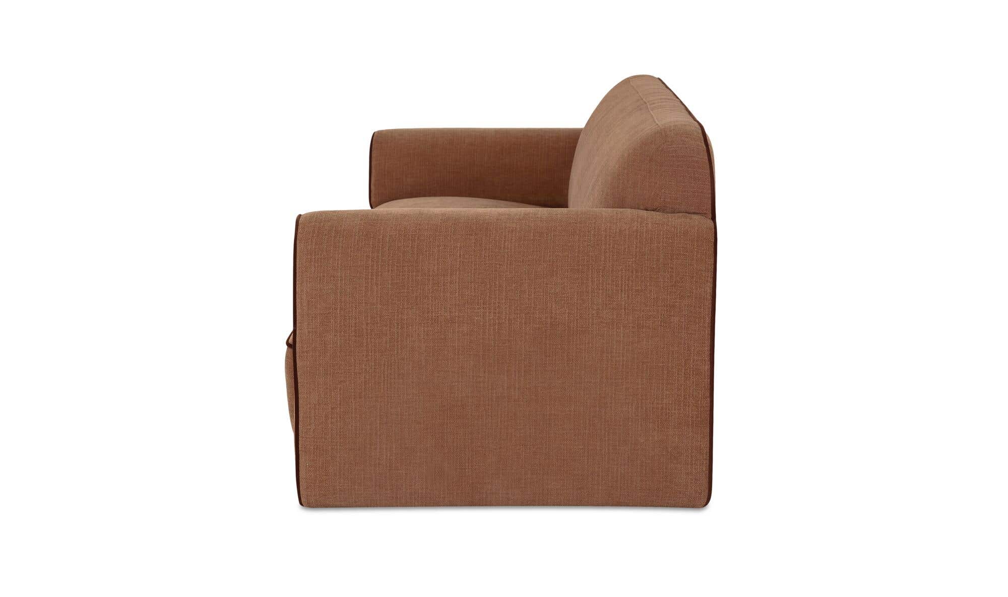 90" Light Brown Upholstered Sofa