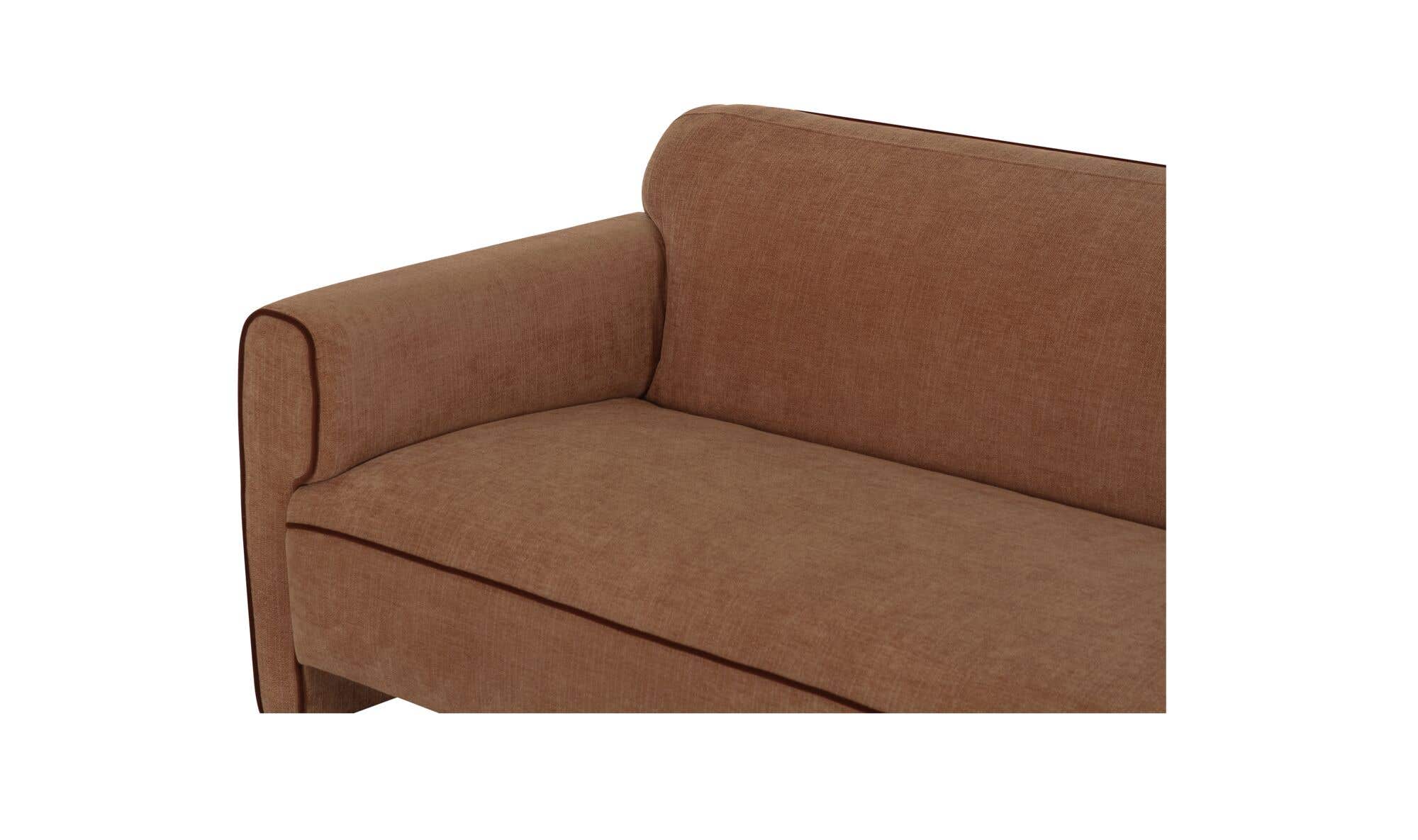 90" Light Brown Upholstered Sofa