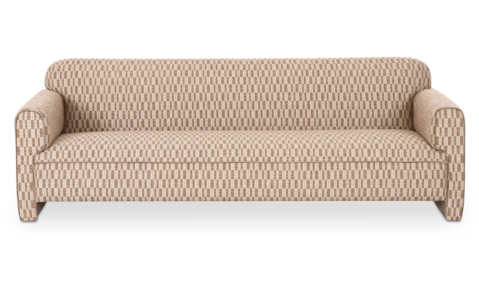 90" Taupe Upholstered Sofa