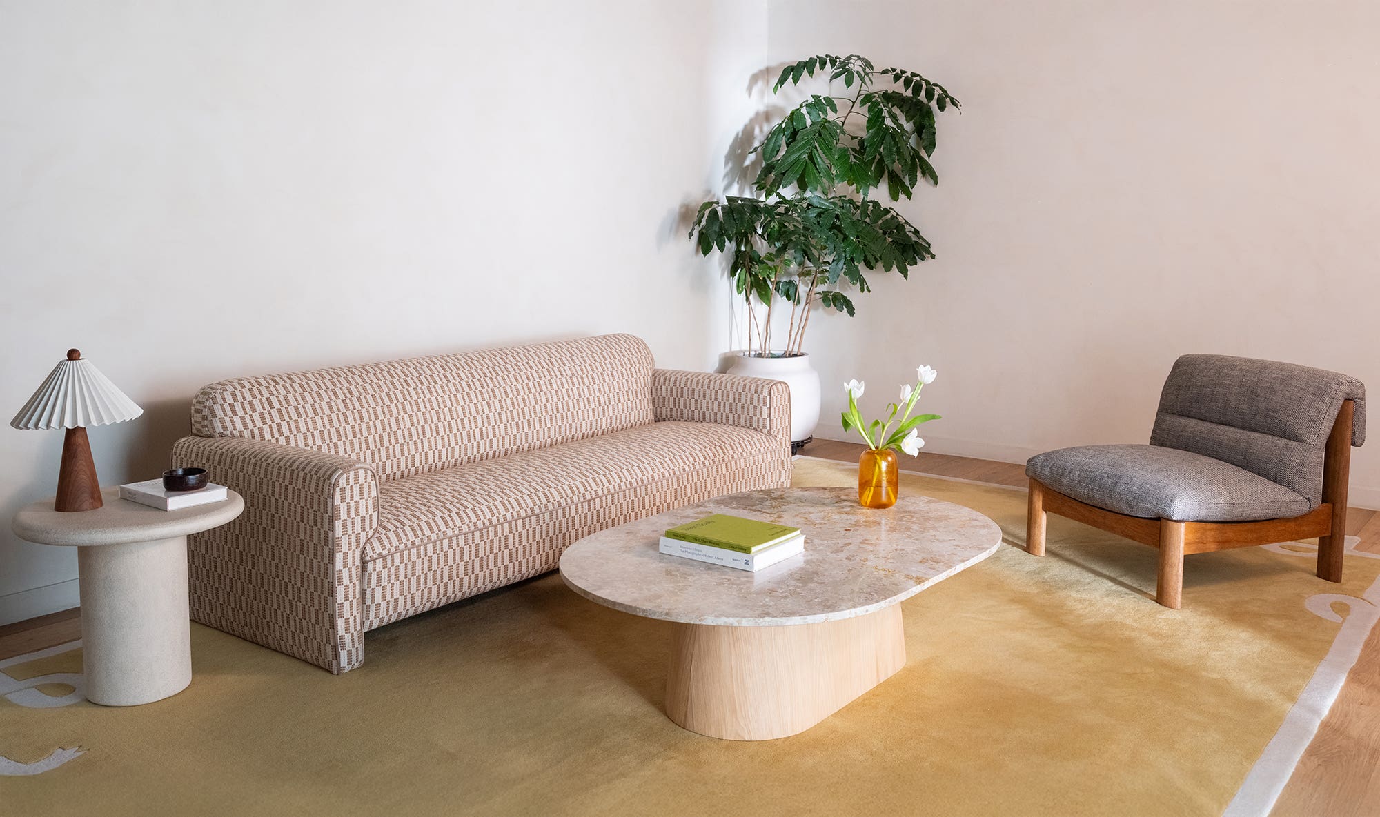 90" Taupe Upholstered Sofa