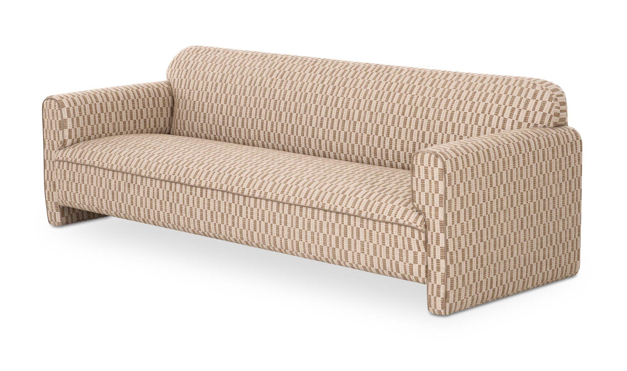 90" Taupe Upholstered Sofa