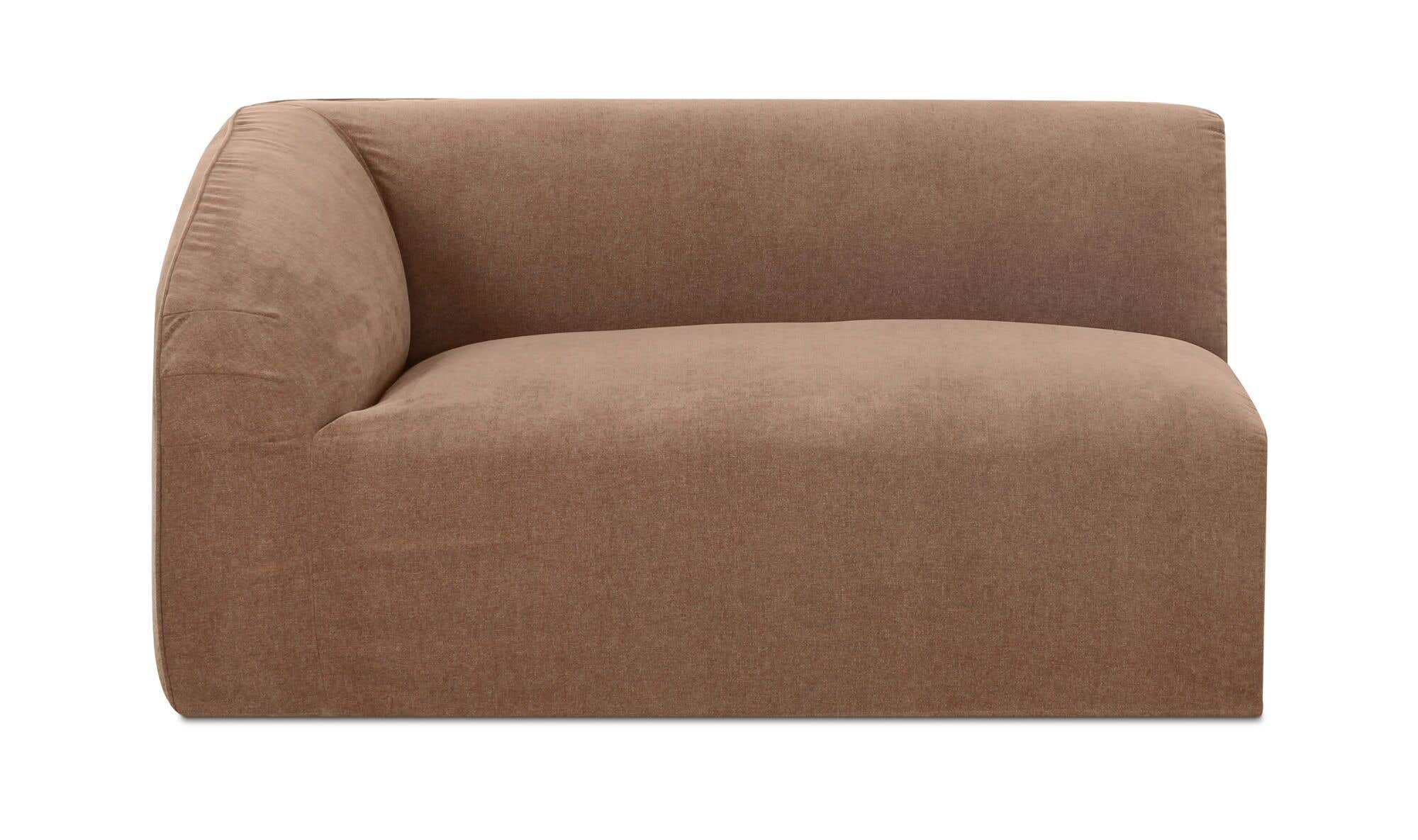 59.8" Mocha Upholstered Left Facing Left Arm Facing Chair