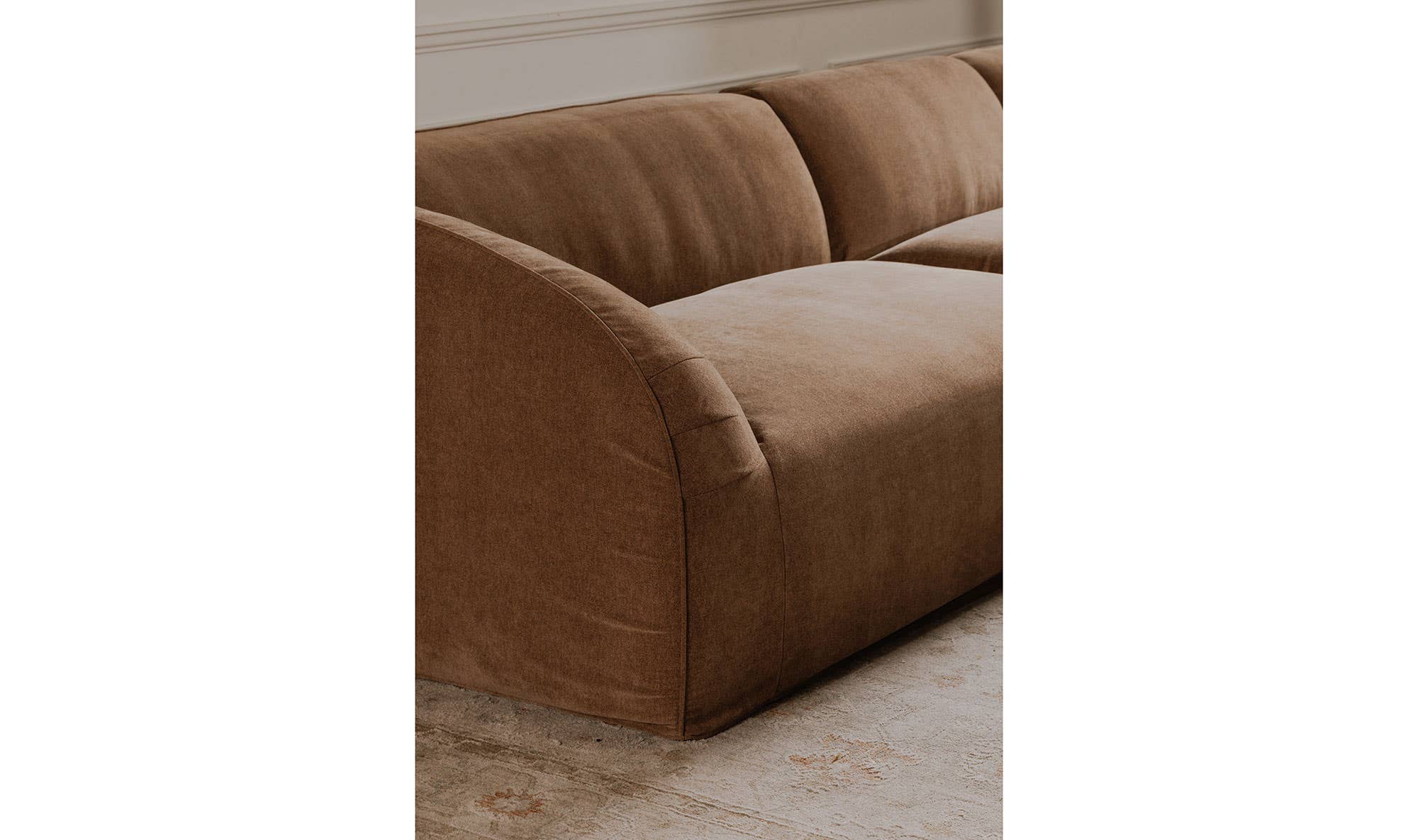 59.8" Mocha Upholstered Left Facing Left Arm Facing Chair