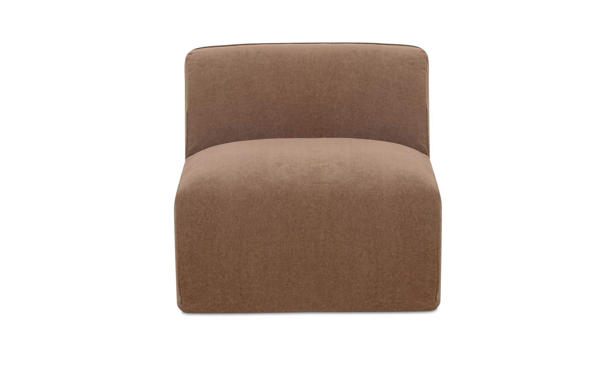 34.2" Mocha Upholstered Slipper Chair