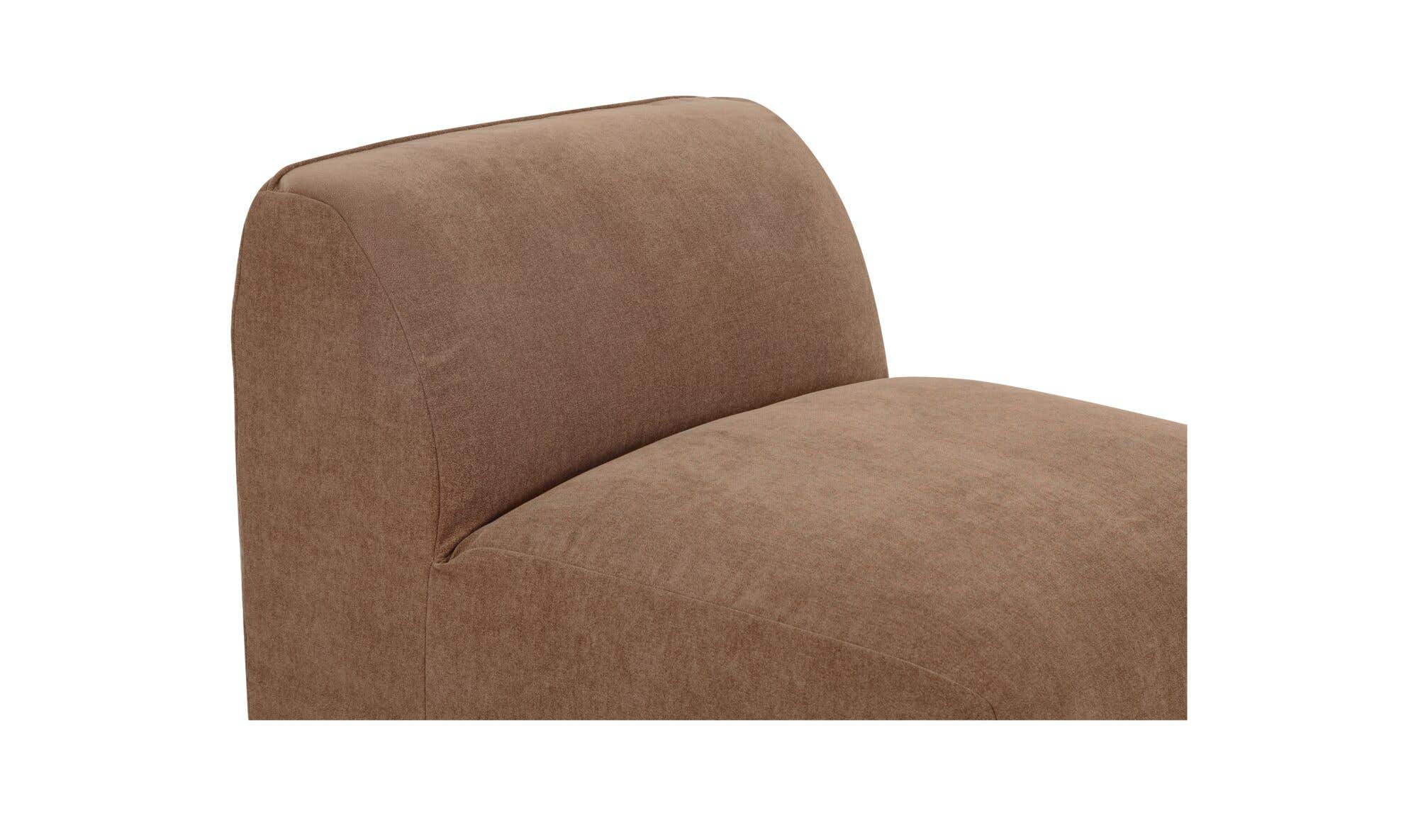 34.2" Mocha Upholstered Slipper Chair