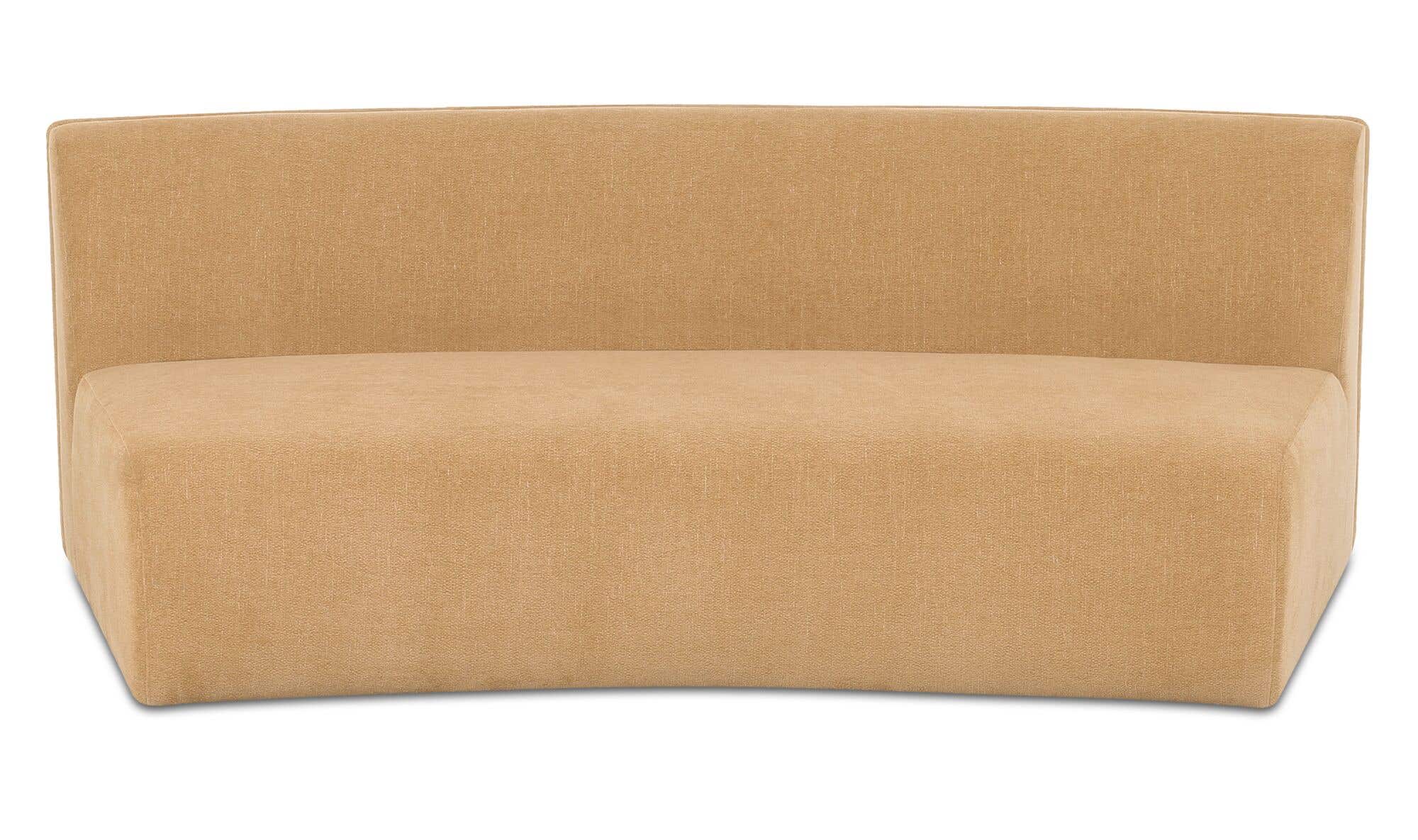 80.7" Golden Yellow Upholstered Concave Sofa