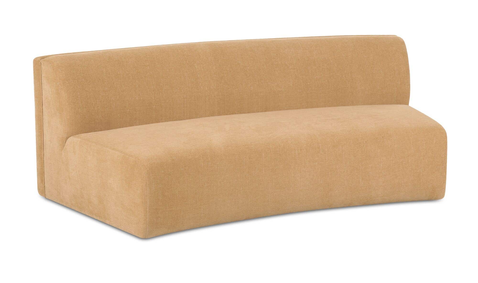 80.7" Golden Yellow Upholstered Concave Sofa