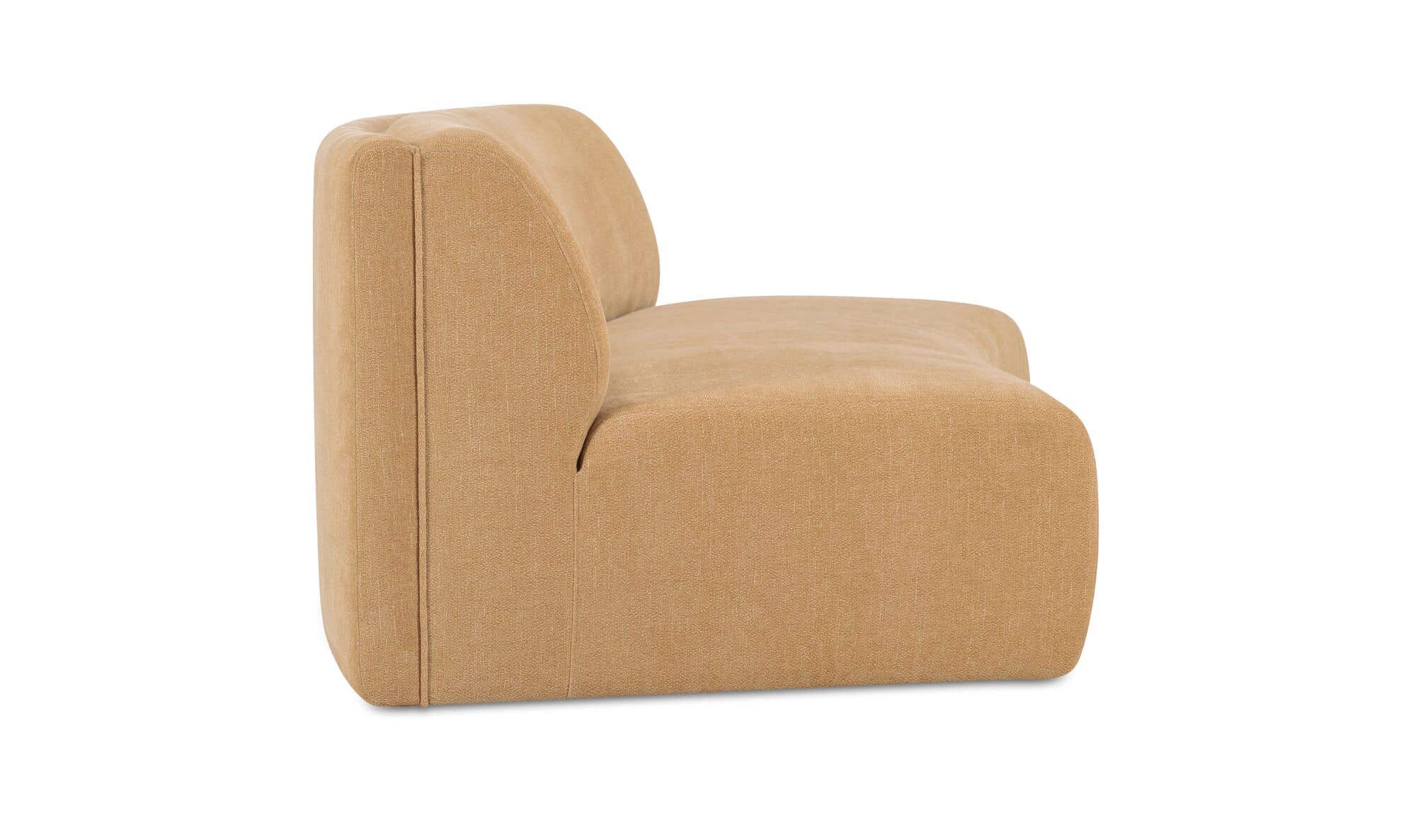 80.7" Golden Yellow Upholstered Concave Sofa