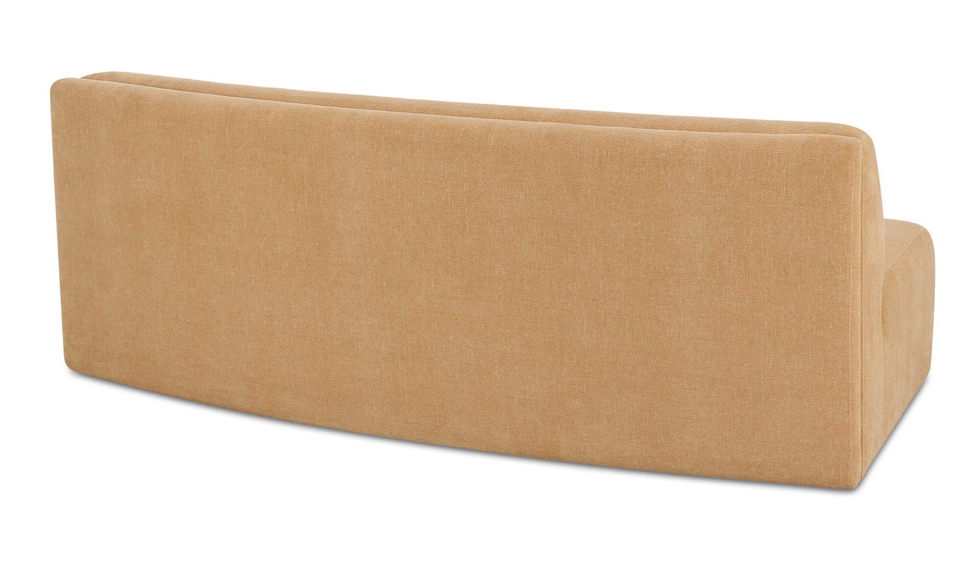 80.7" Golden Yellow Upholstered Concave Sofa