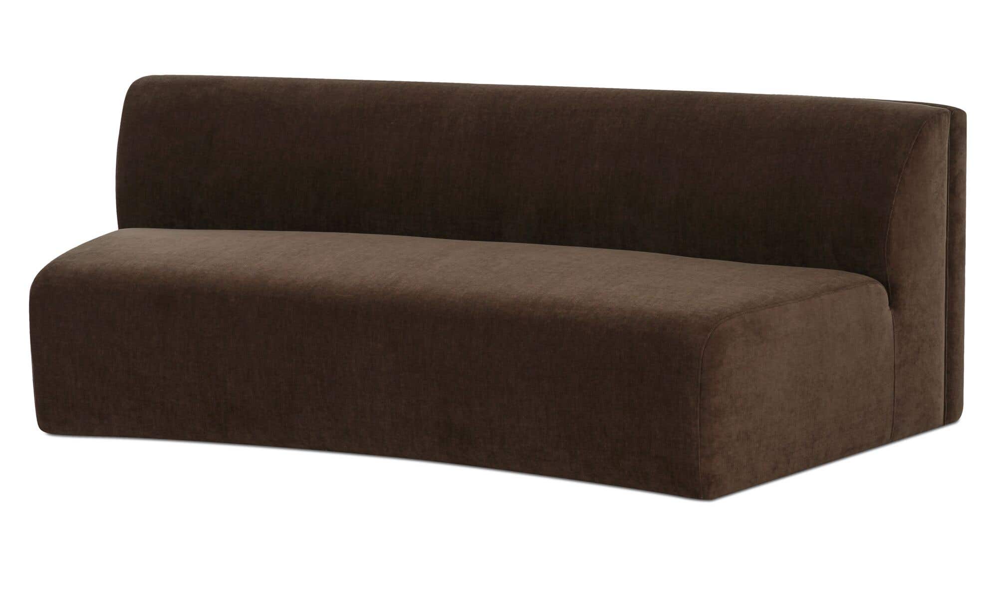 80.7" Dark Brown Upholstered Concave Sofa