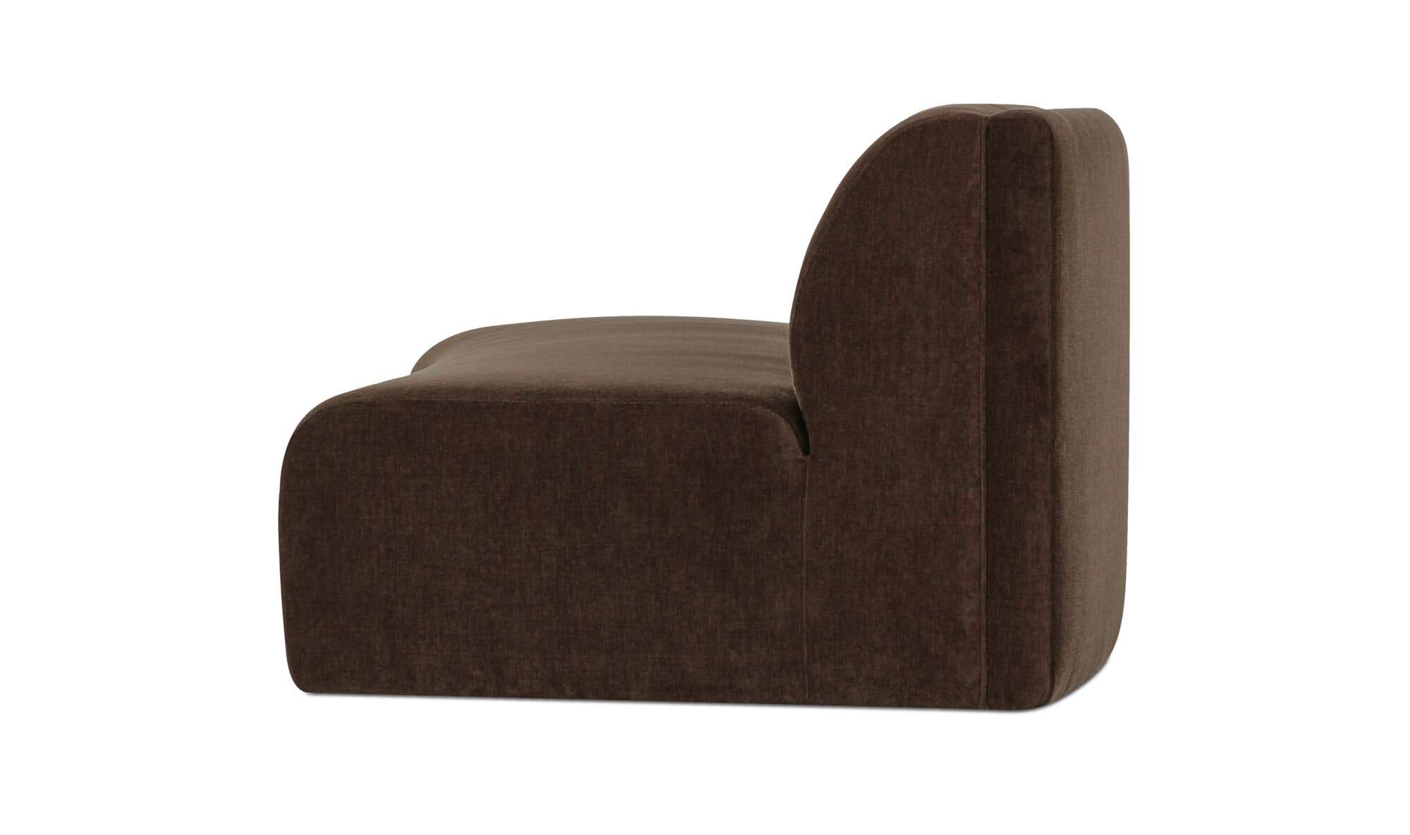 80.7" Dark Brown Upholstered Concave Sofa