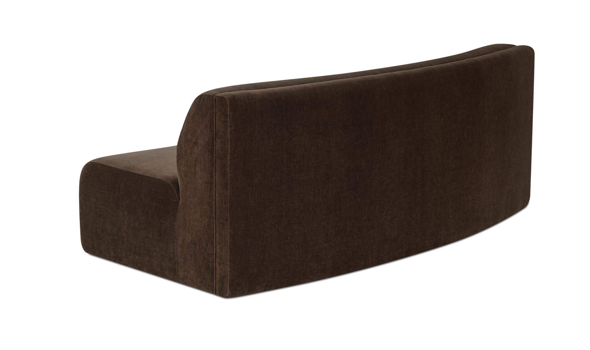 80.7" Dark Brown Upholstered Concave Sofa