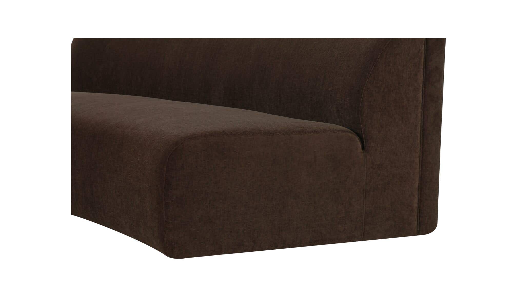 80.7" Dark Brown Upholstered Concave Sofa