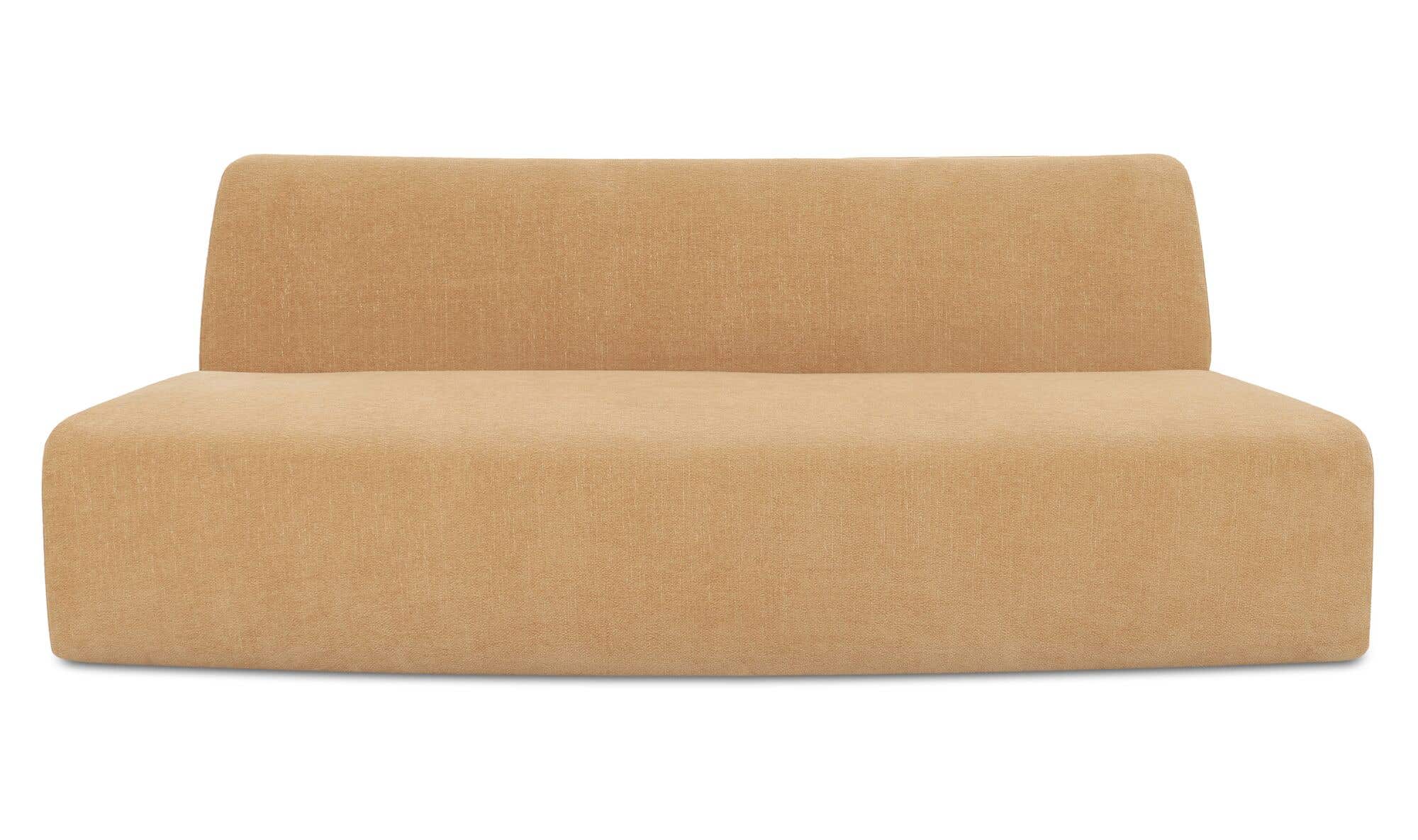80.7" Golden Yellow Upholstered Convex Sofa