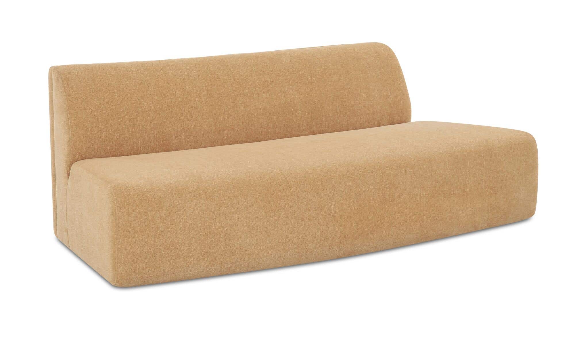 80.7" Golden Yellow Upholstered Convex Sofa