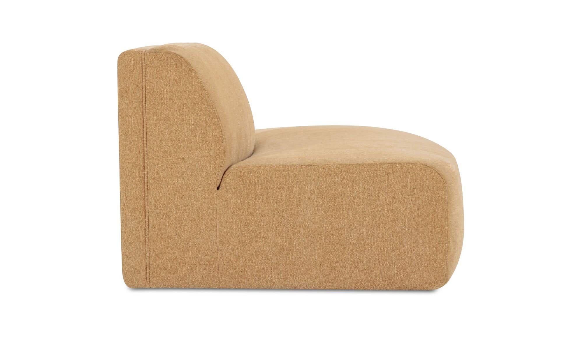 80.7" Golden Yellow Upholstered Convex Sofa